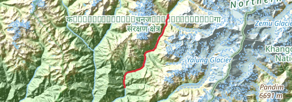 Kanchenjunga Base Camp Trek stage 11 Map
