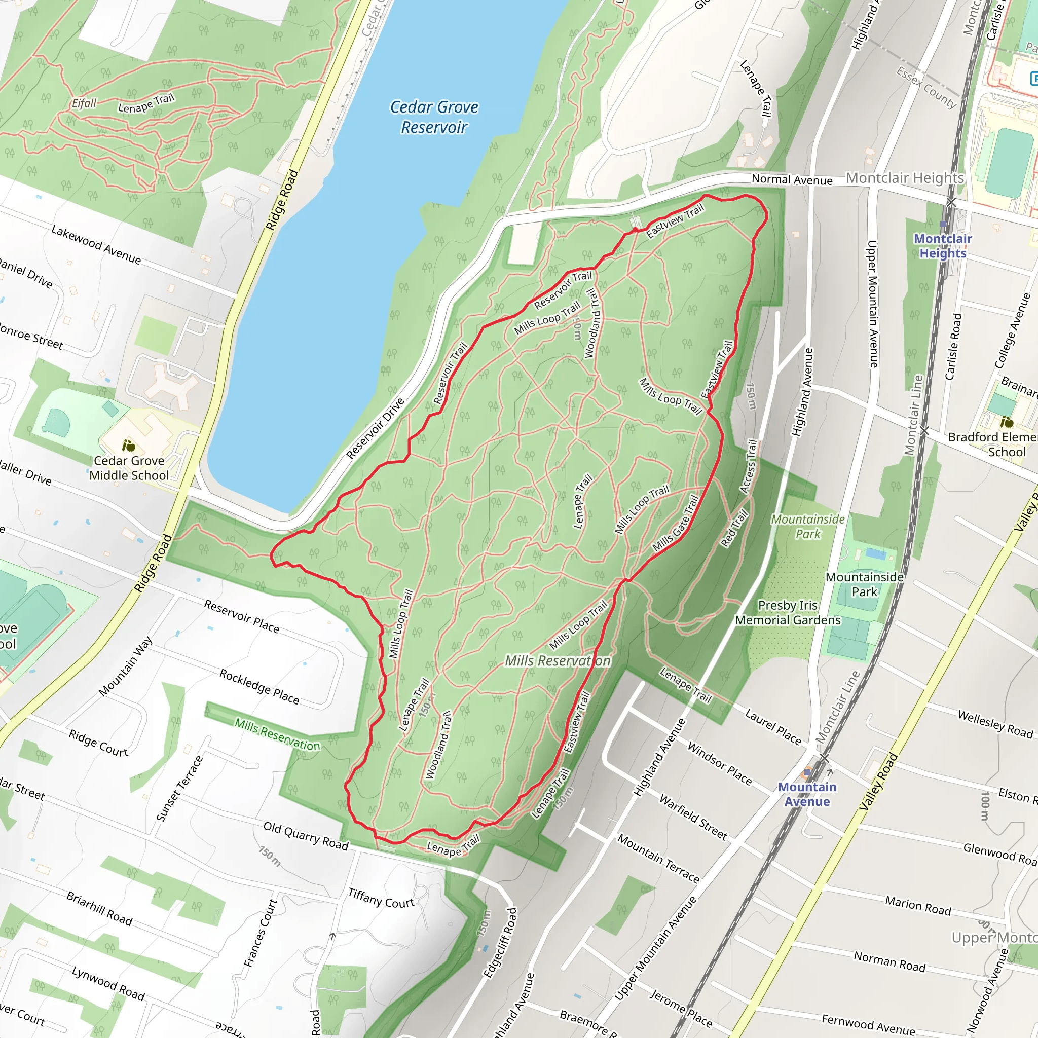 Blue Trail and Old Gate to Look Out Loop mobile static map