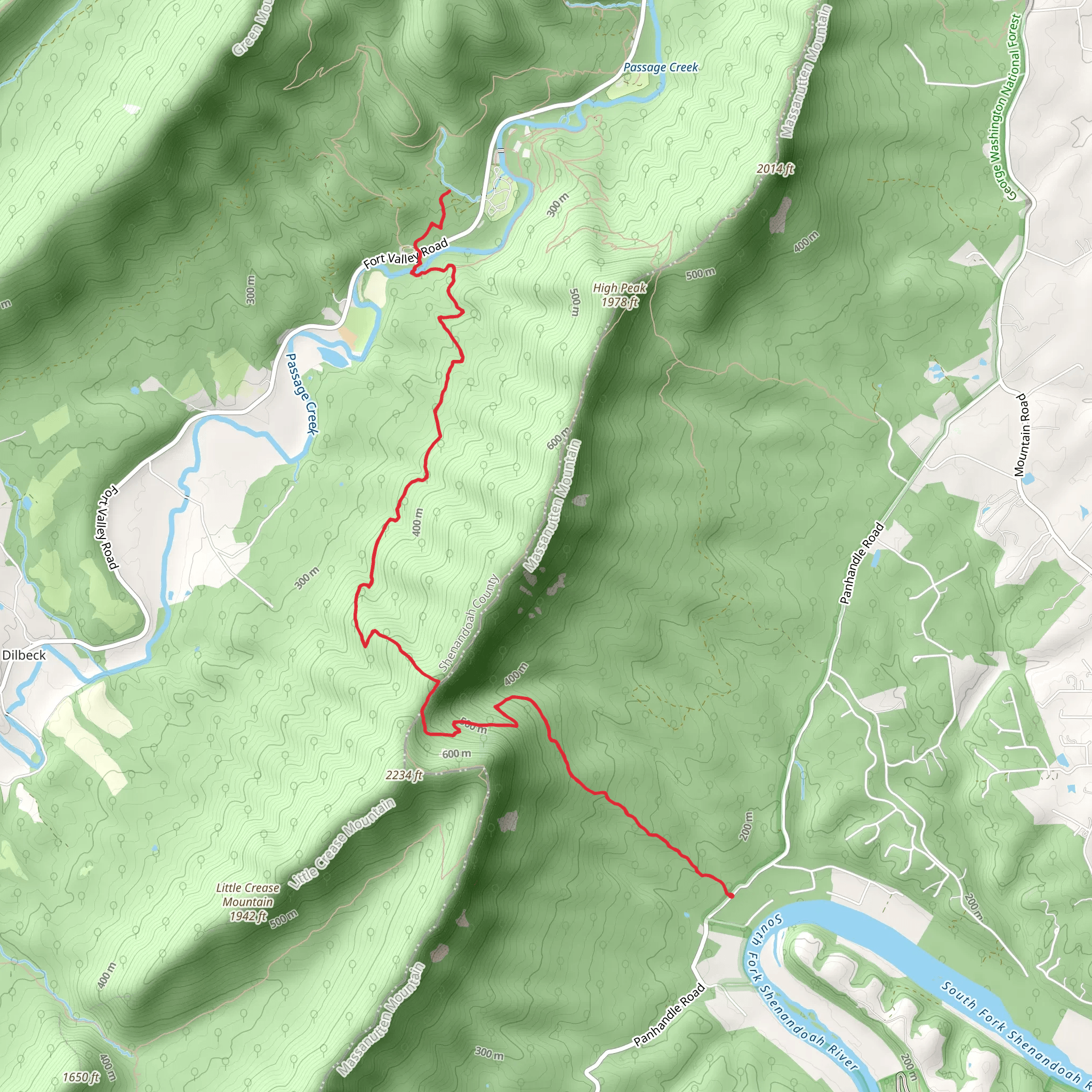 Sherman Gap Trail mobile static map