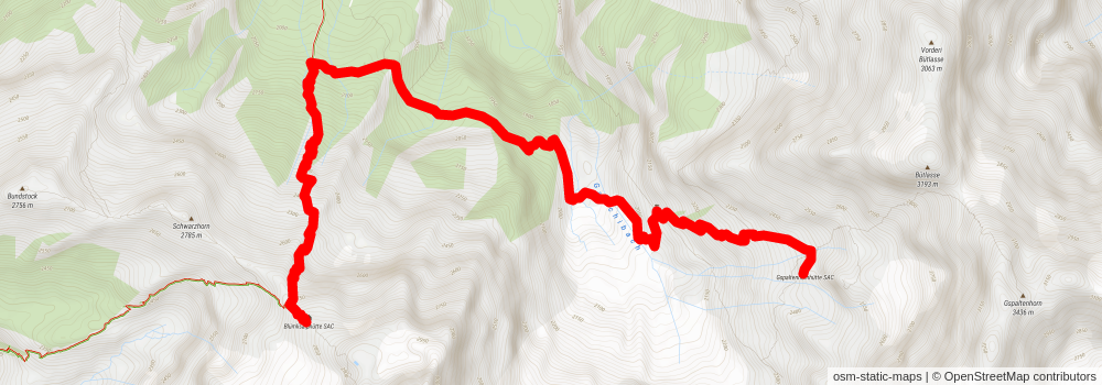 Mürren-Kandersteg - Hintere Gasse stage 2 Map
