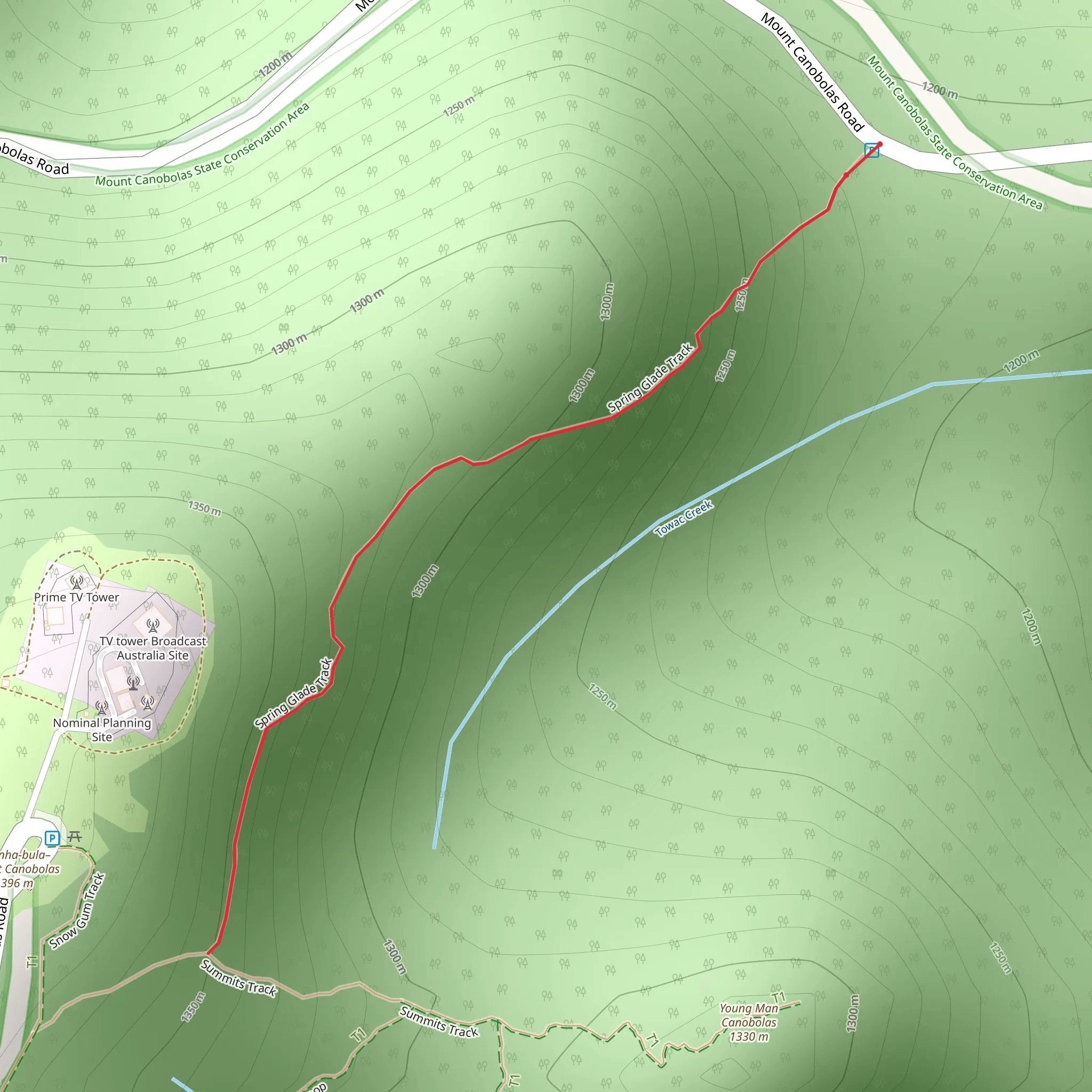 Spring Glade Walking Track mobile static map
