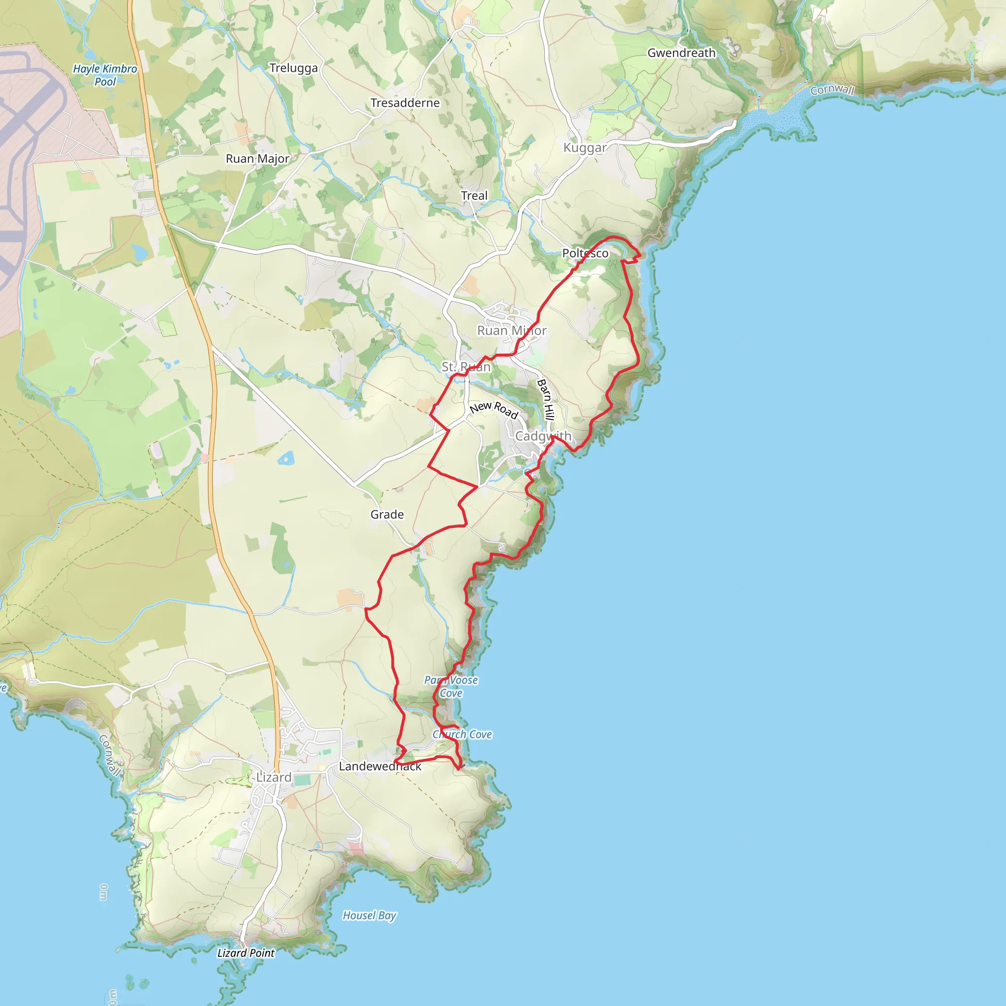 Church Cove, Little Cove and Poltesco Loop mobile static map