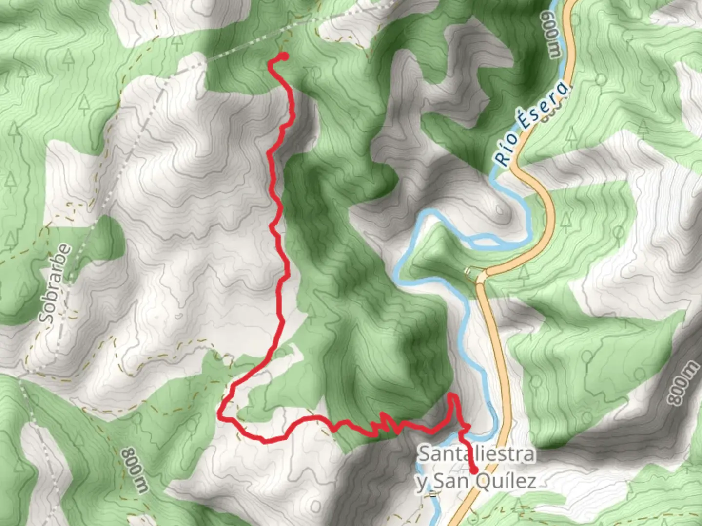 An image depicting the trail Santaliesta - Convent of San Martin PR HU 212 and its surrounding area.