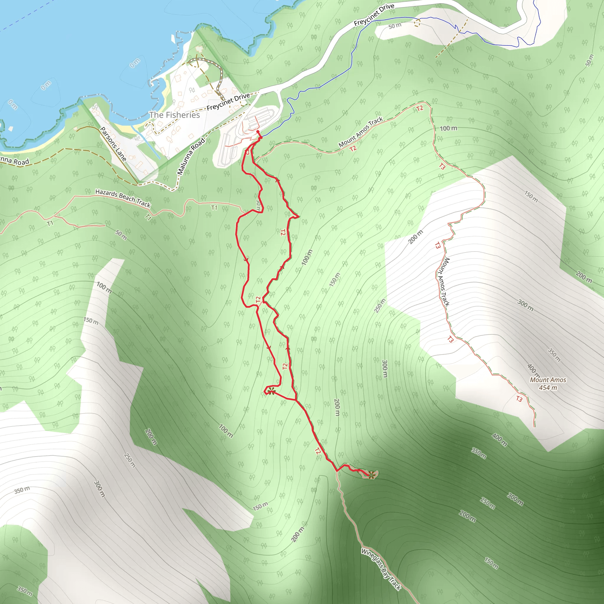 Wineglass Bay Lookout Walk mobile static map