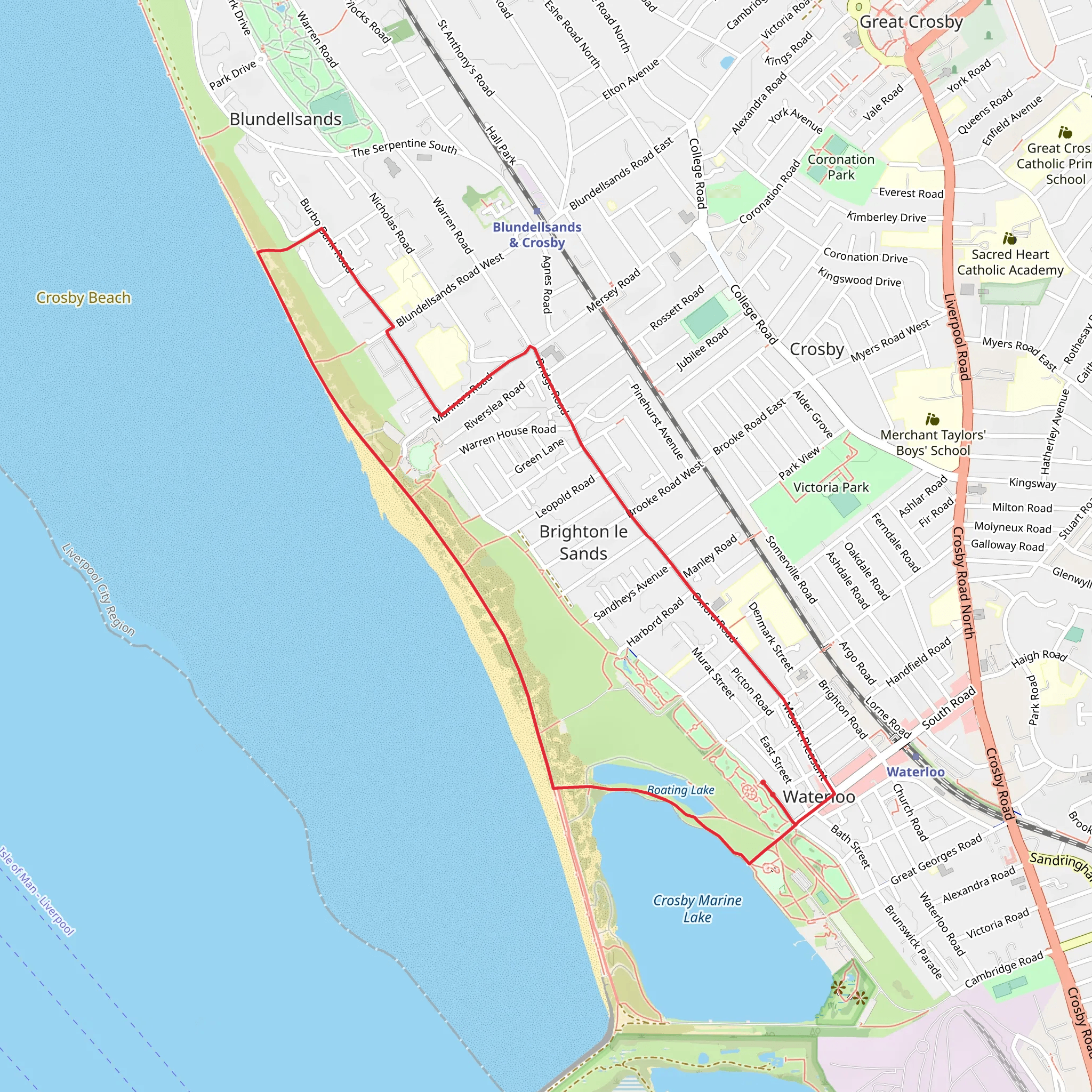 Marine Lake and Crosby Loop mobile static map
