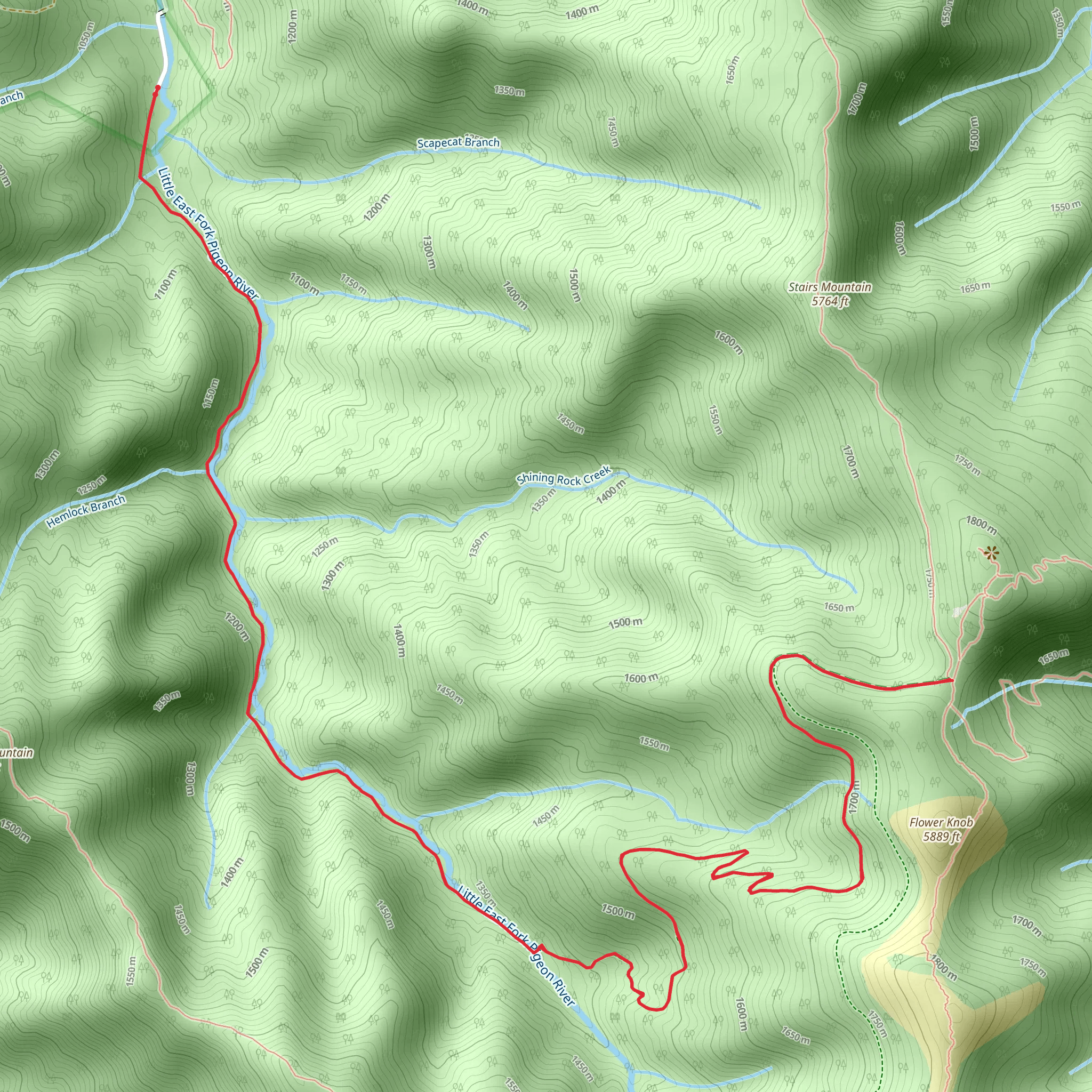 Little East Fork Trail mobile static map