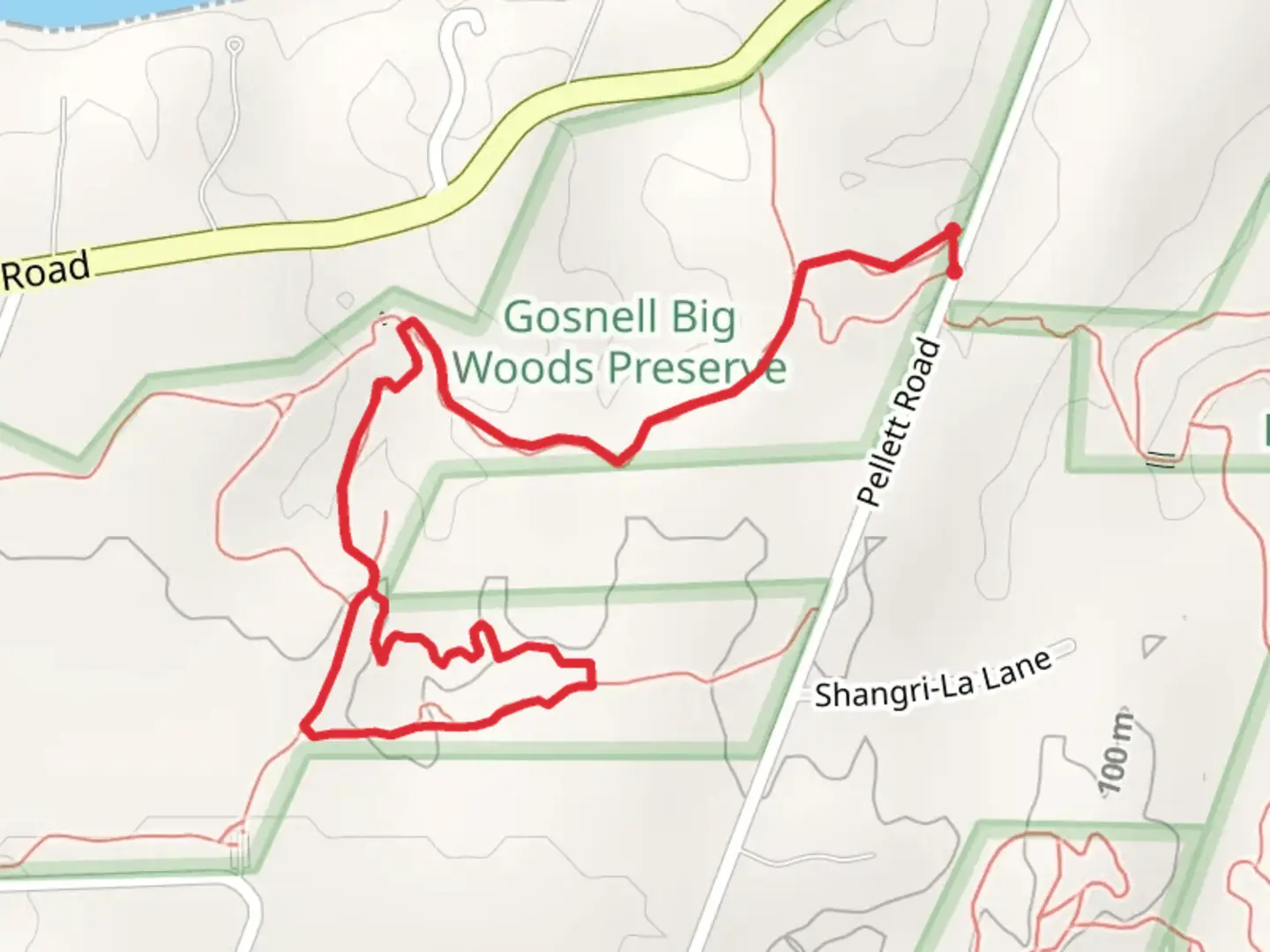 An image depicting the trail Meadow Trail and Big Wood Trail and its surrounding area.