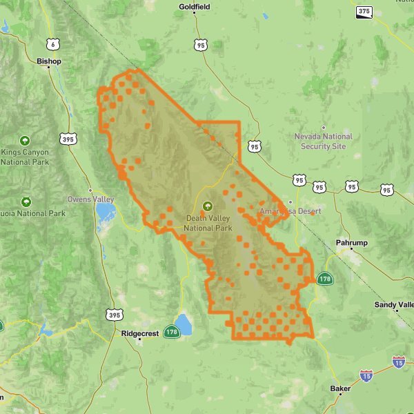 Death Valley National Park mobile static map