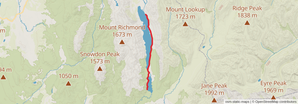 Te Araroa Trail stage 166 Map