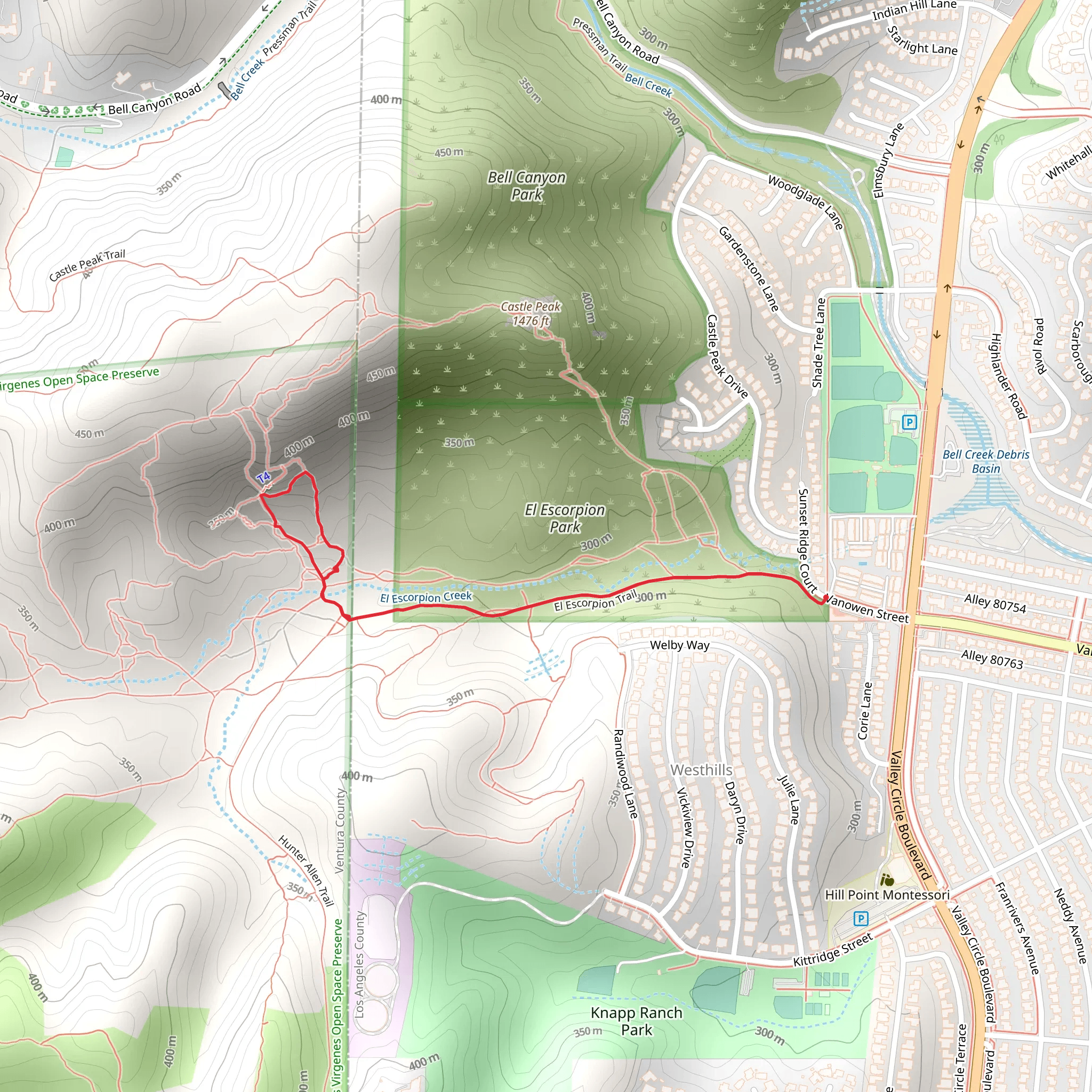 El Escorpion Loop Trail mobile static map