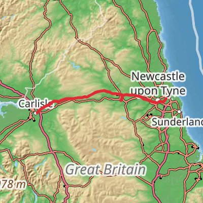 Hadrian’s Wall Path (West to East) 8-Day Moderate Tour (Hillwalk Tours) mobile static map