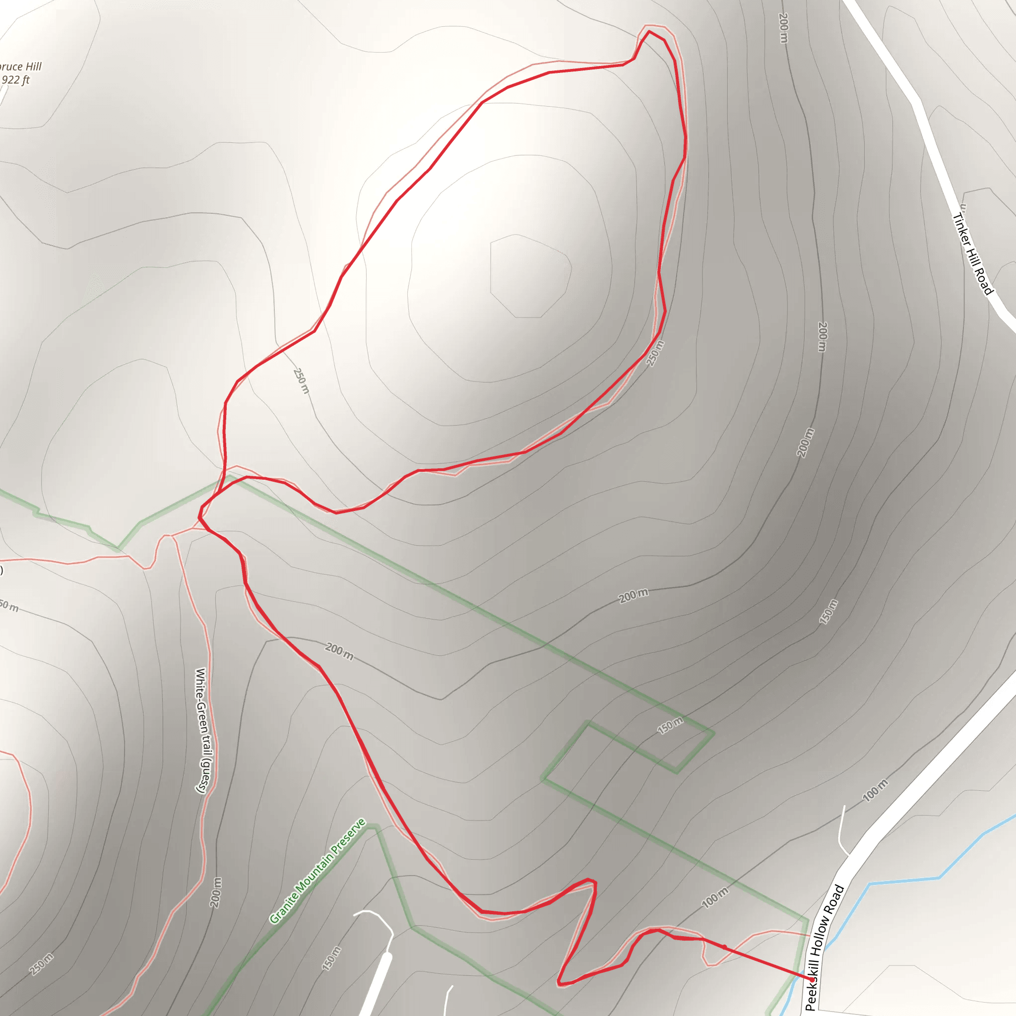 Peekskill Hollow Creek - Spruce Hill Loop mobile static map