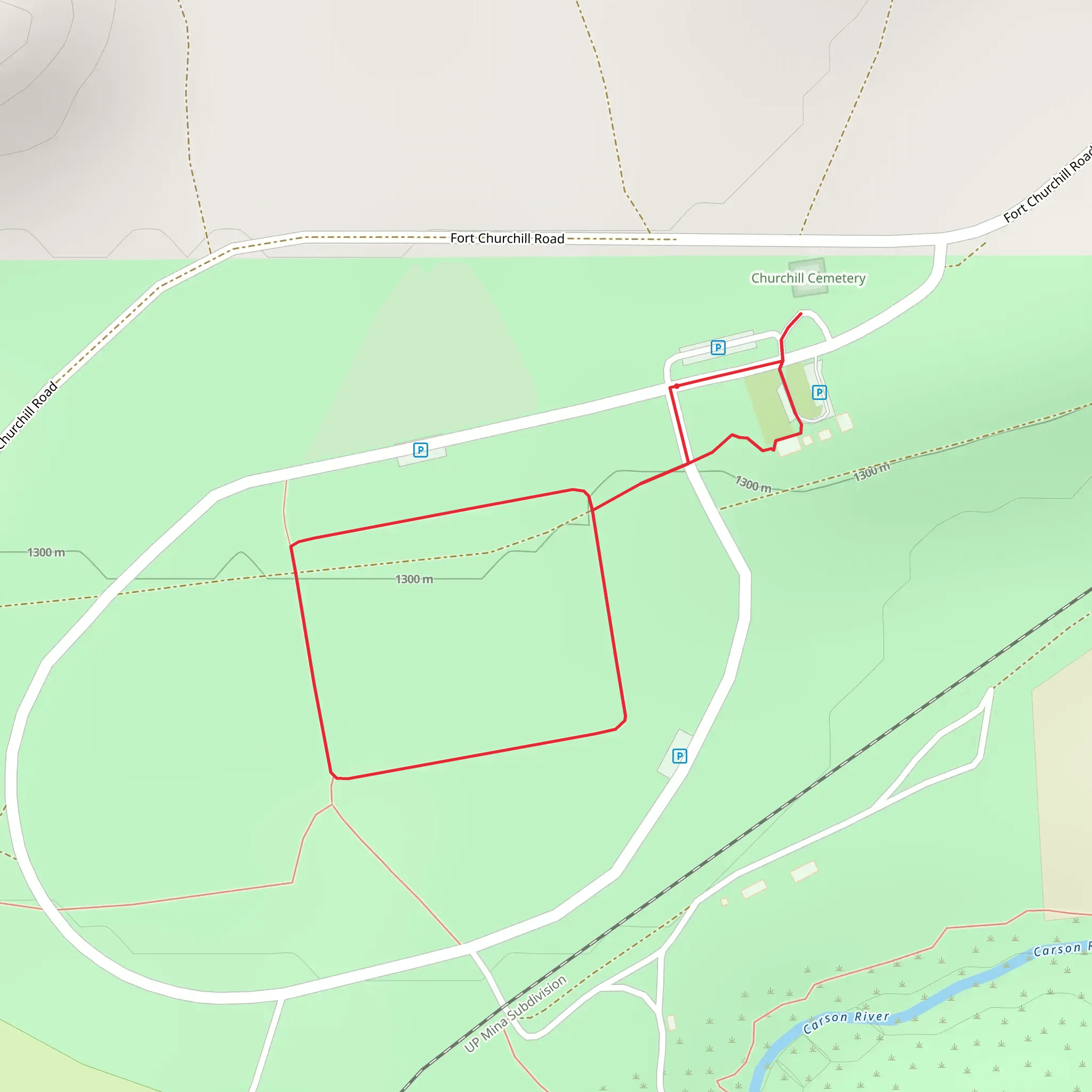 Churchill Cemetery Loop mobile static map
