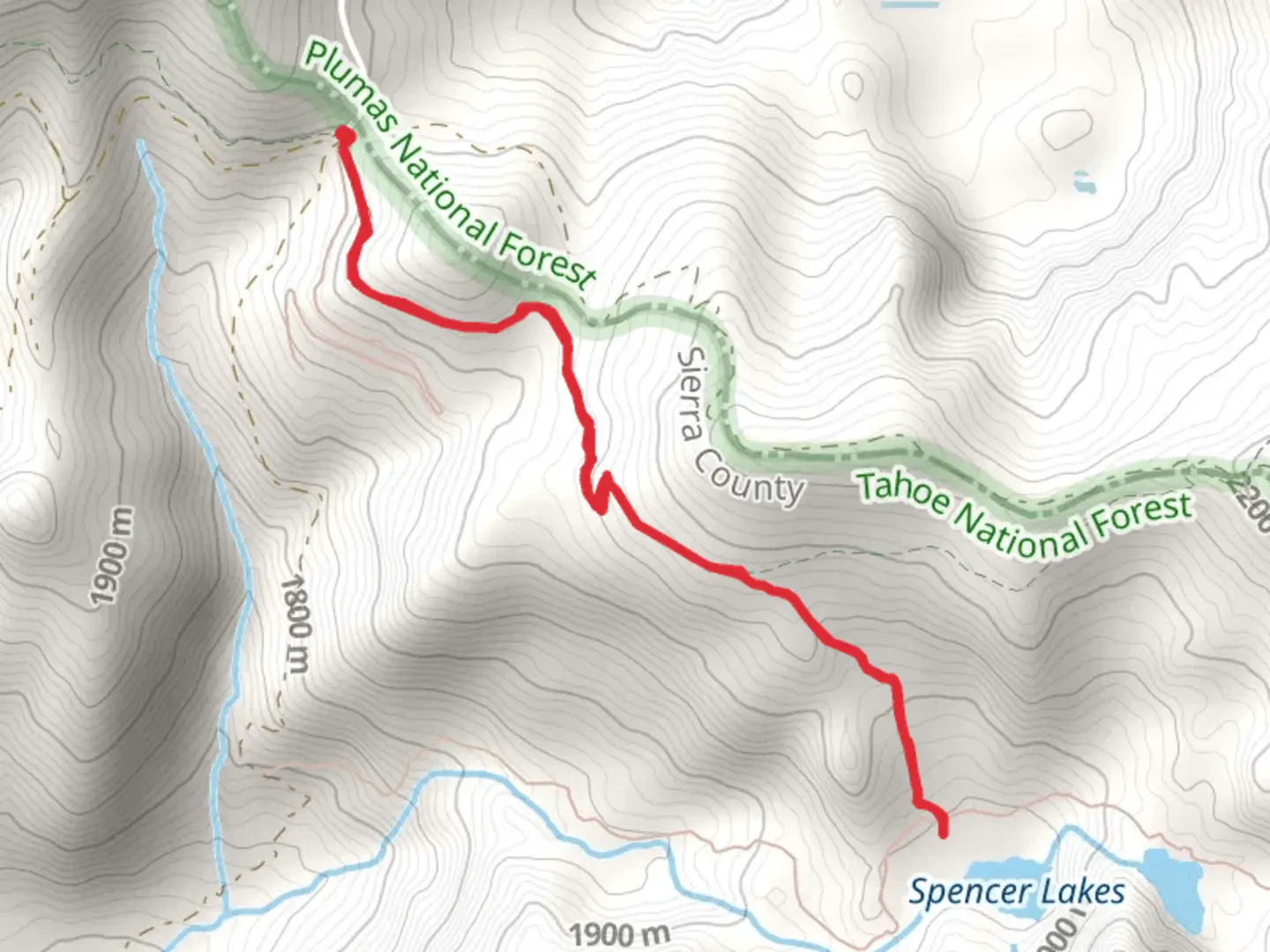 An image depicting the trail Spencer Lakes via Pacific Crest Trail and its surrounding area.
