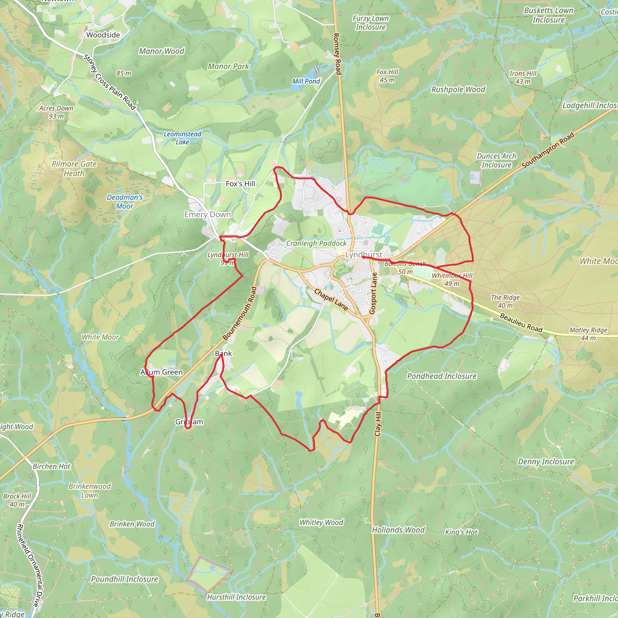 Lyndhurst and Gritnam Loop mobile static map