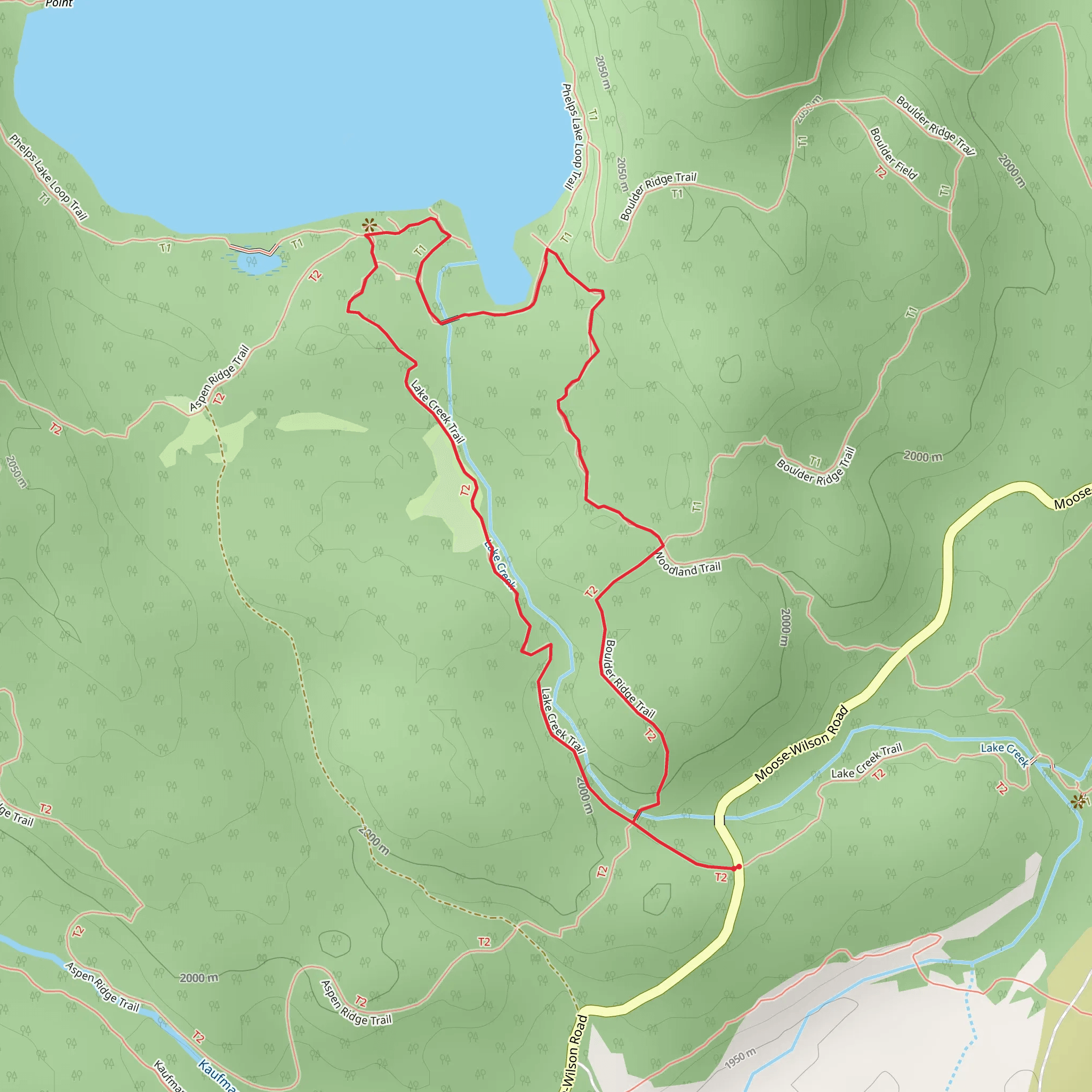 Lake Creek Trail mobile static map