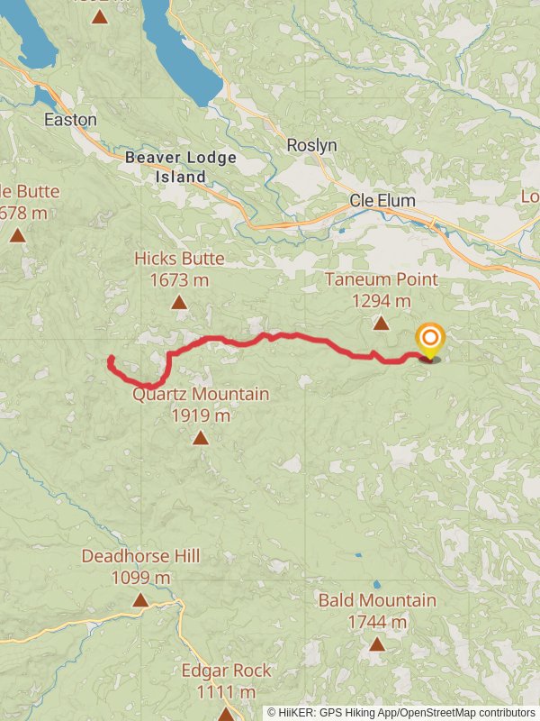 North Fork Taneum Trail mobile static map