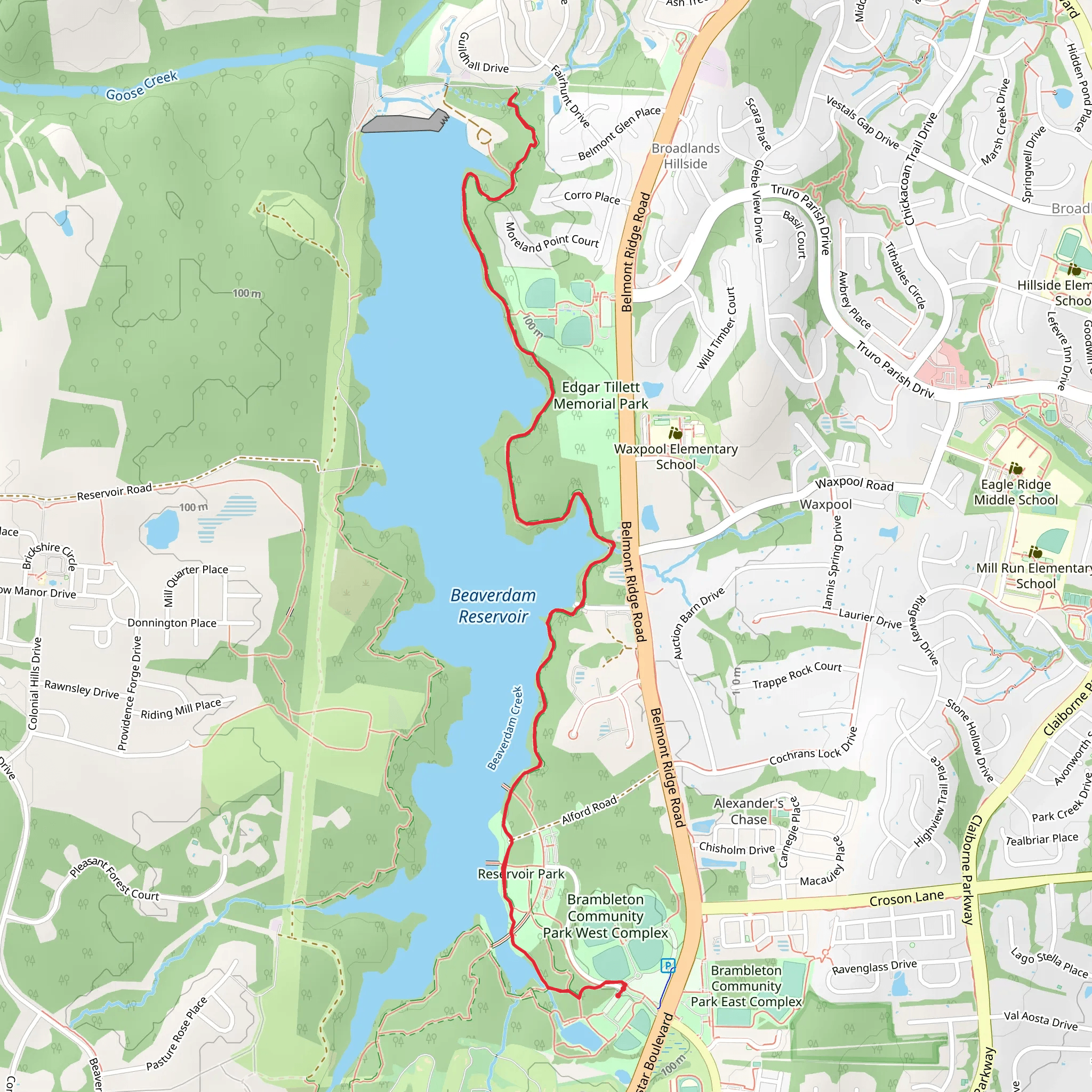 Beaverdam Reservoir mobile static map