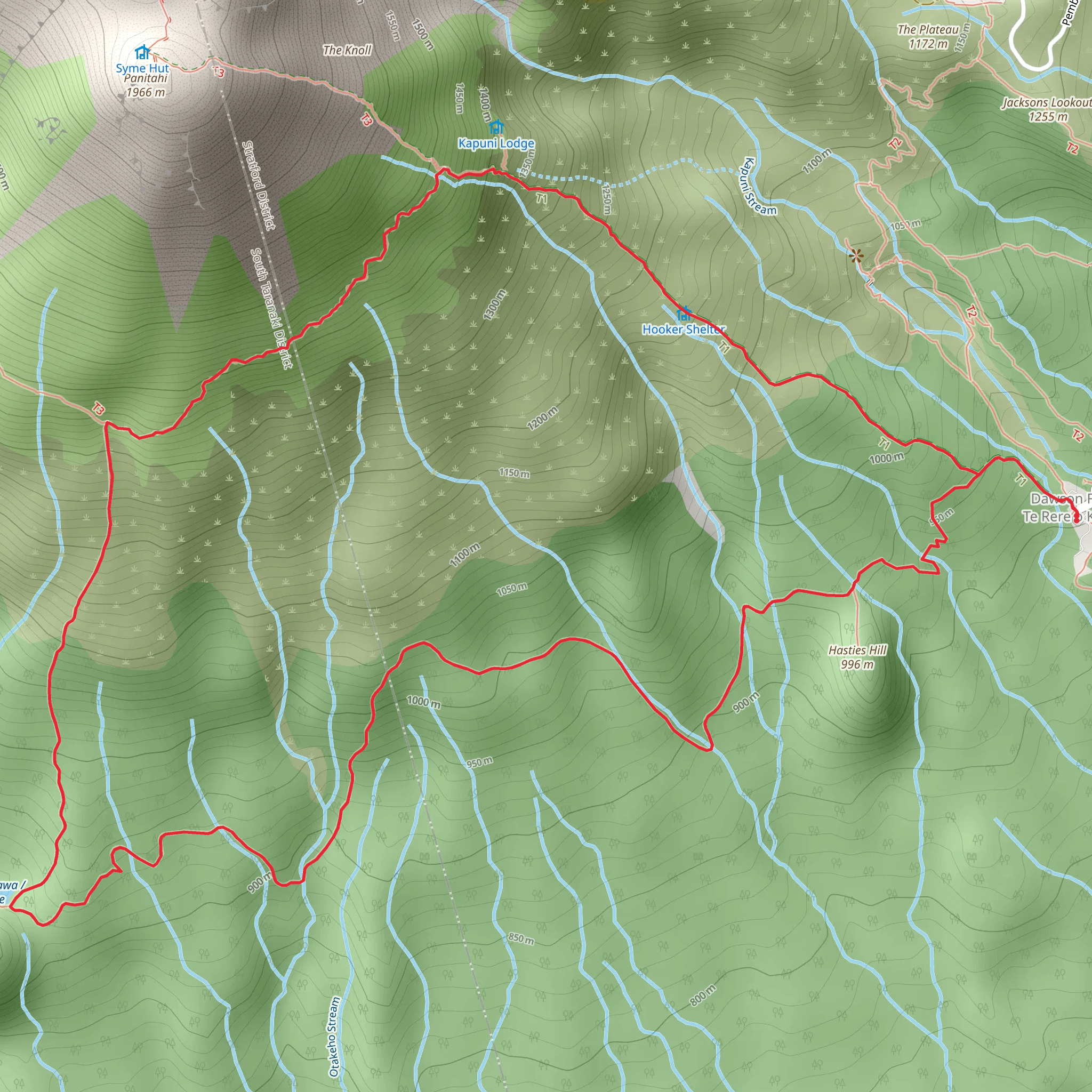 Upper Lake Dive Track to Lower Lake Dive Track mobile static map