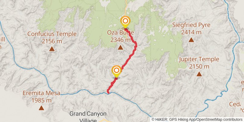 North Kaibab Trail stage 3 Map