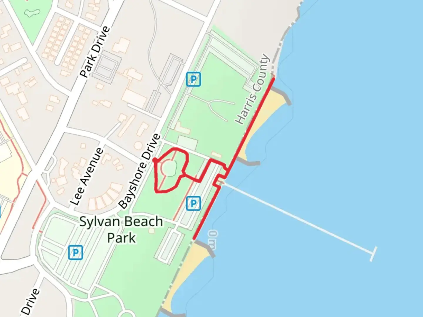 An image depicting the trail Sylvan Beach Park Loop and its surrounding area.
