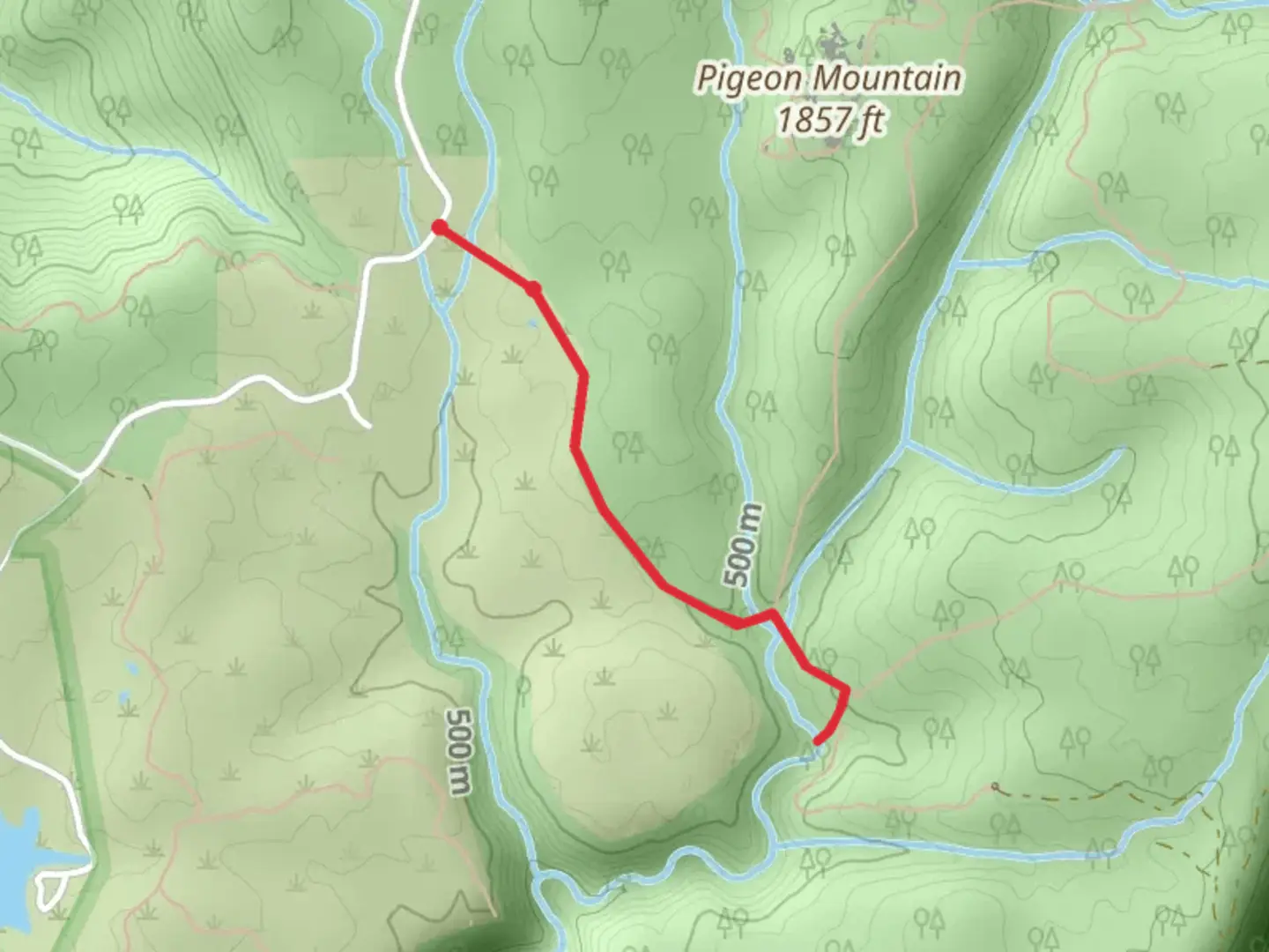 An image depicting the trail Allen Creek and its surrounding area.