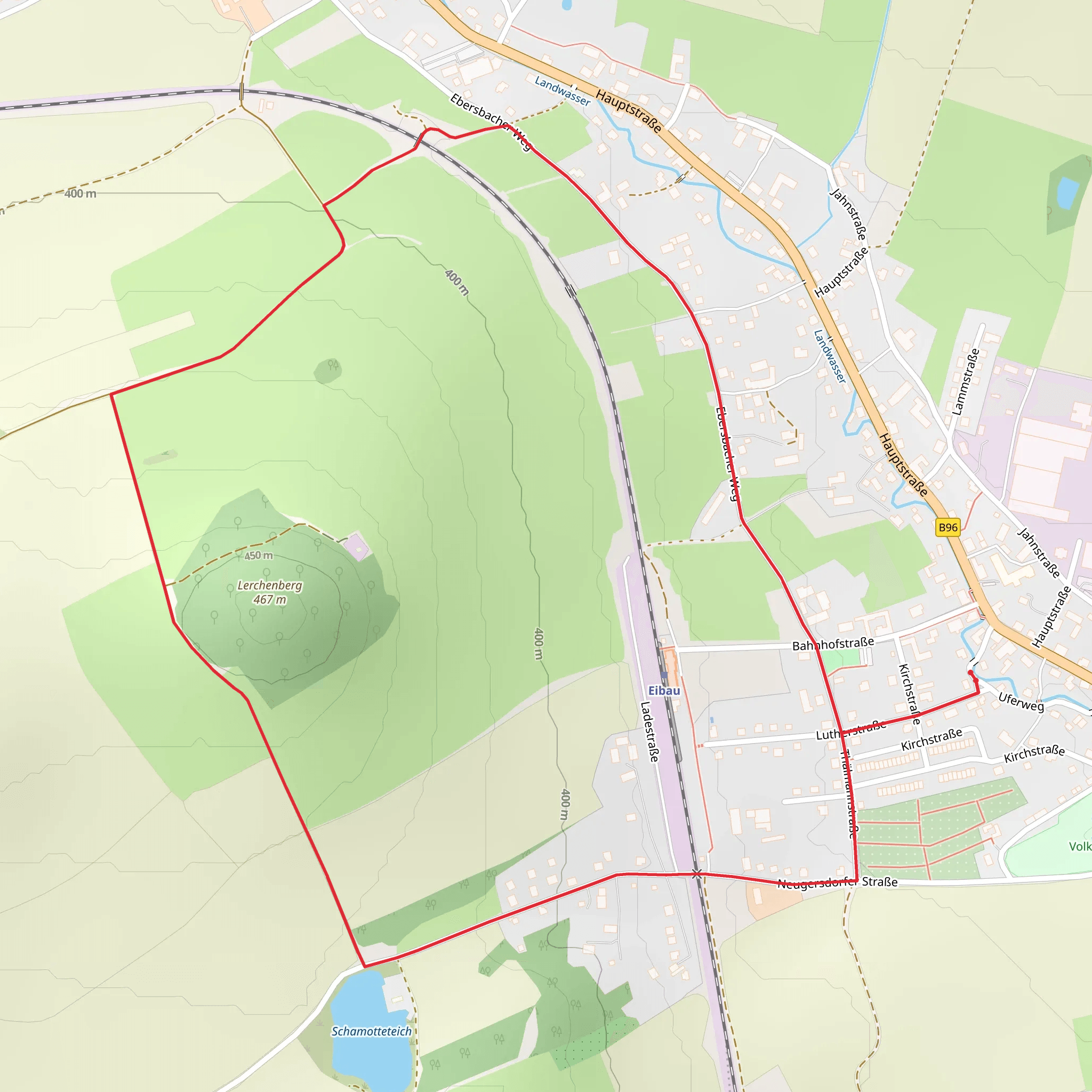 Schamotteteich and Lerchenberg Loop mobile static map