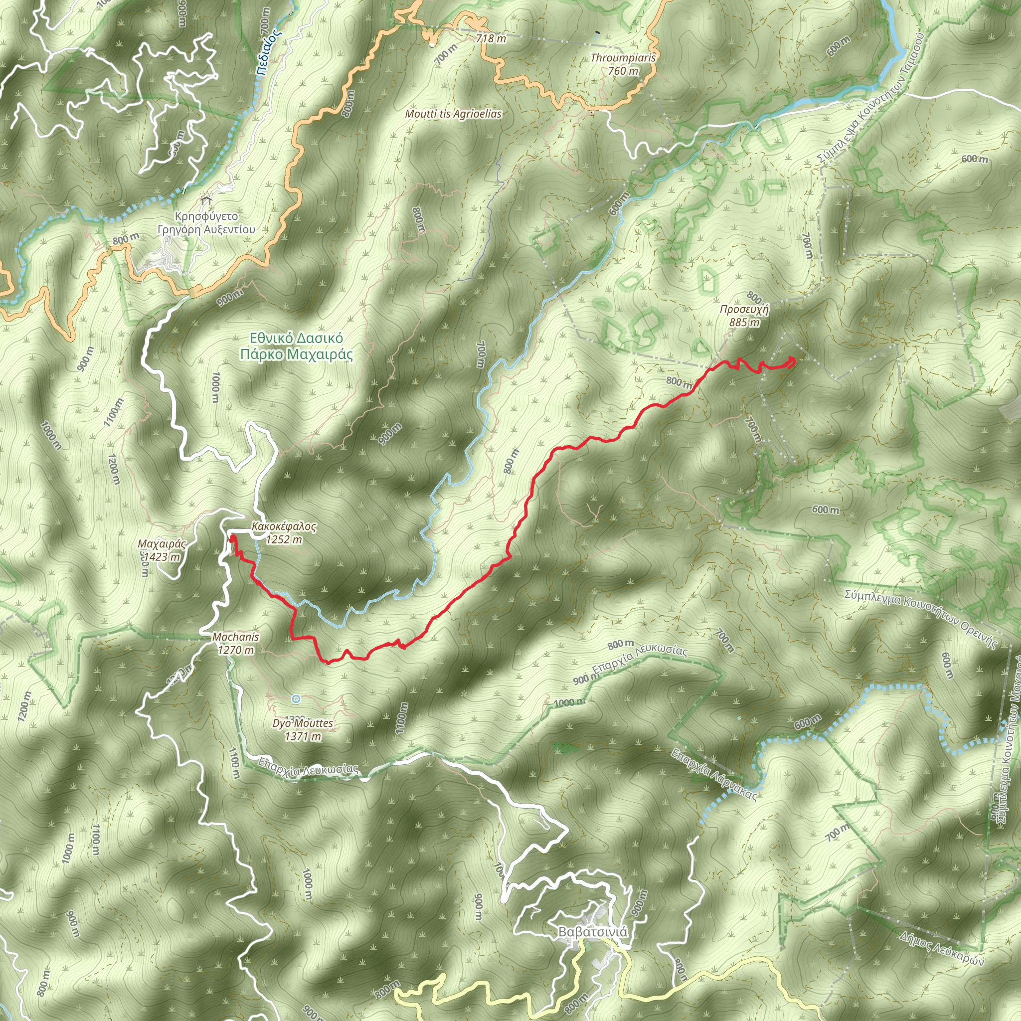 Kionia - Profitis Ilias Trail mobile static map