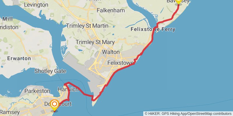 Burnham Thorpe to Portsmouth Walk stage 13 Map