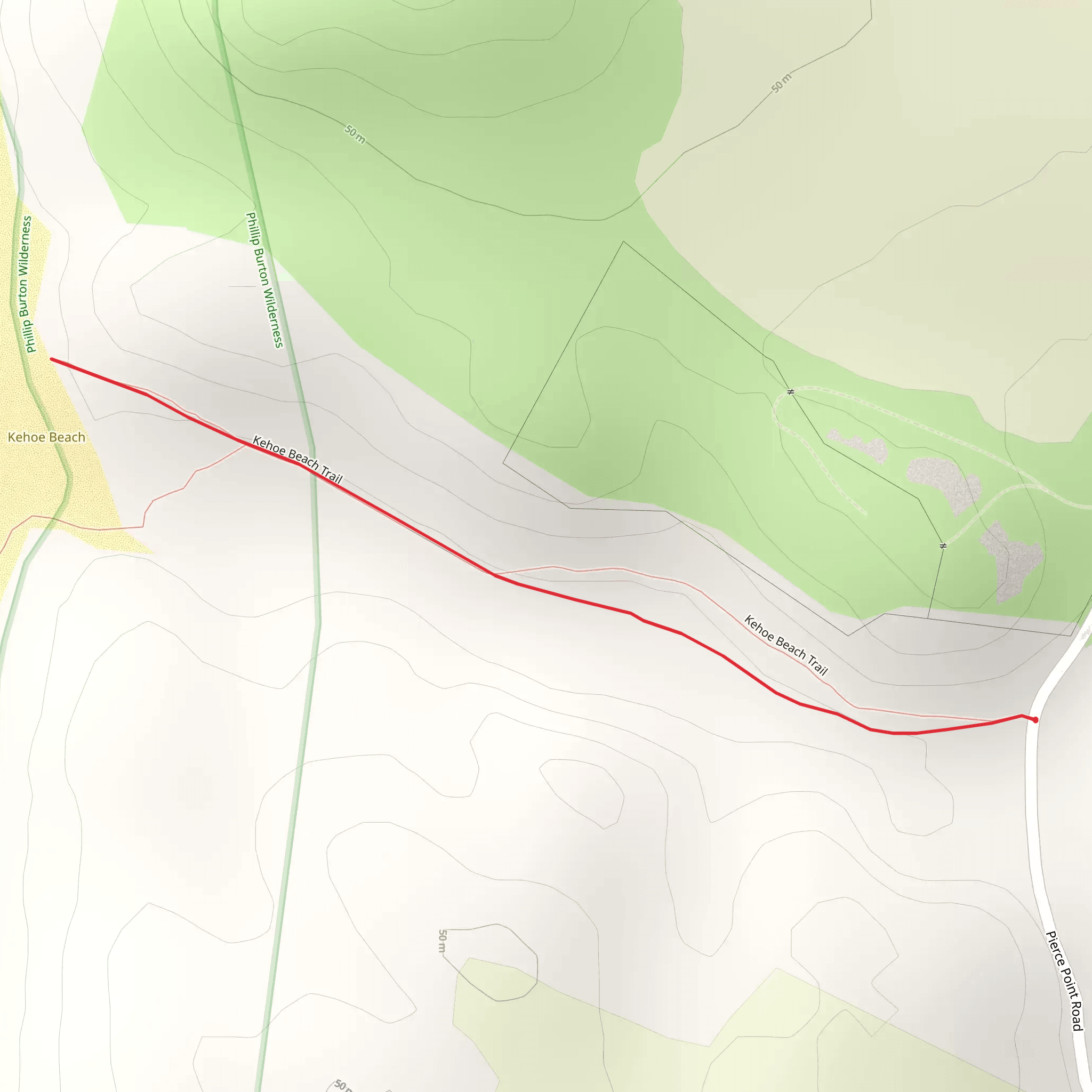 Kehoe Beach Trail mobile static map