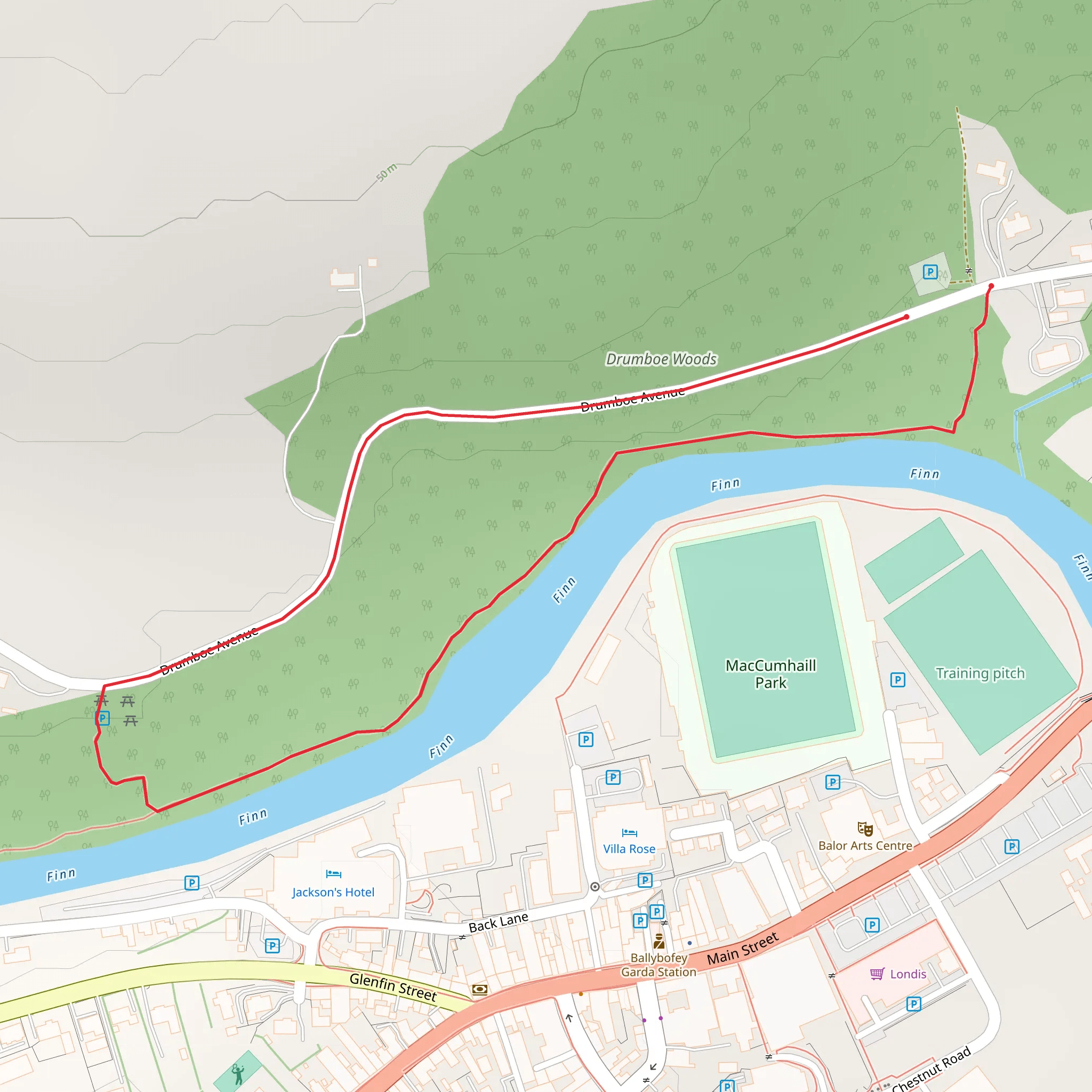 Drumboe Multi Access Trail mobile static map