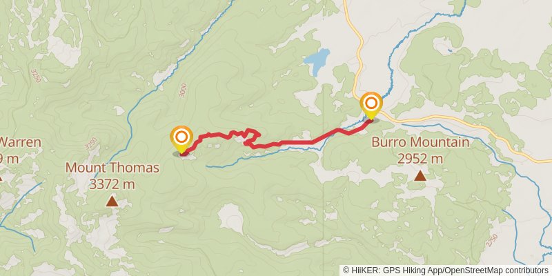 West and East Baldy Horseshoe Trail stage 2 Map