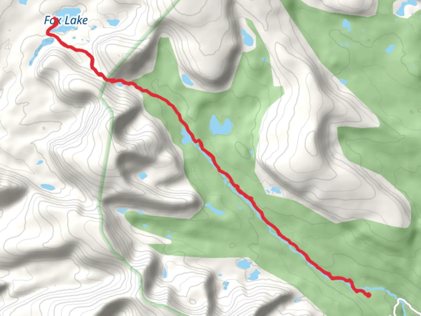 An image depicting the trail Fox Lake via West Fork Whiterocks Trail and its surrounding area.