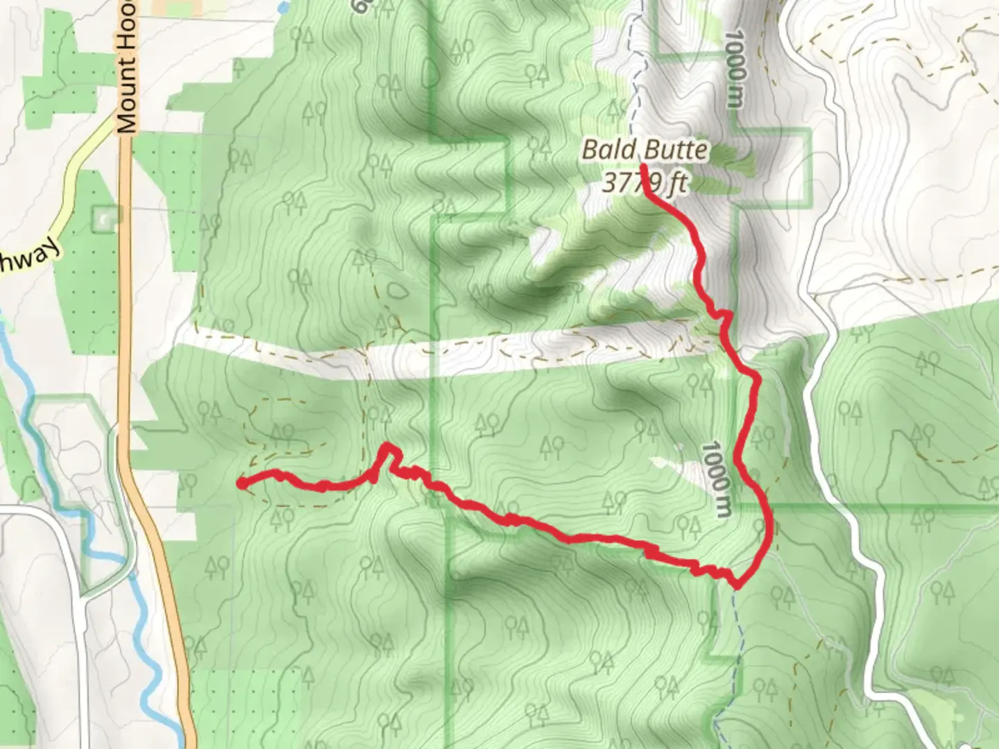 An image depicting the trail Bald Butte via Oak Ridge Trail and its surrounding area.