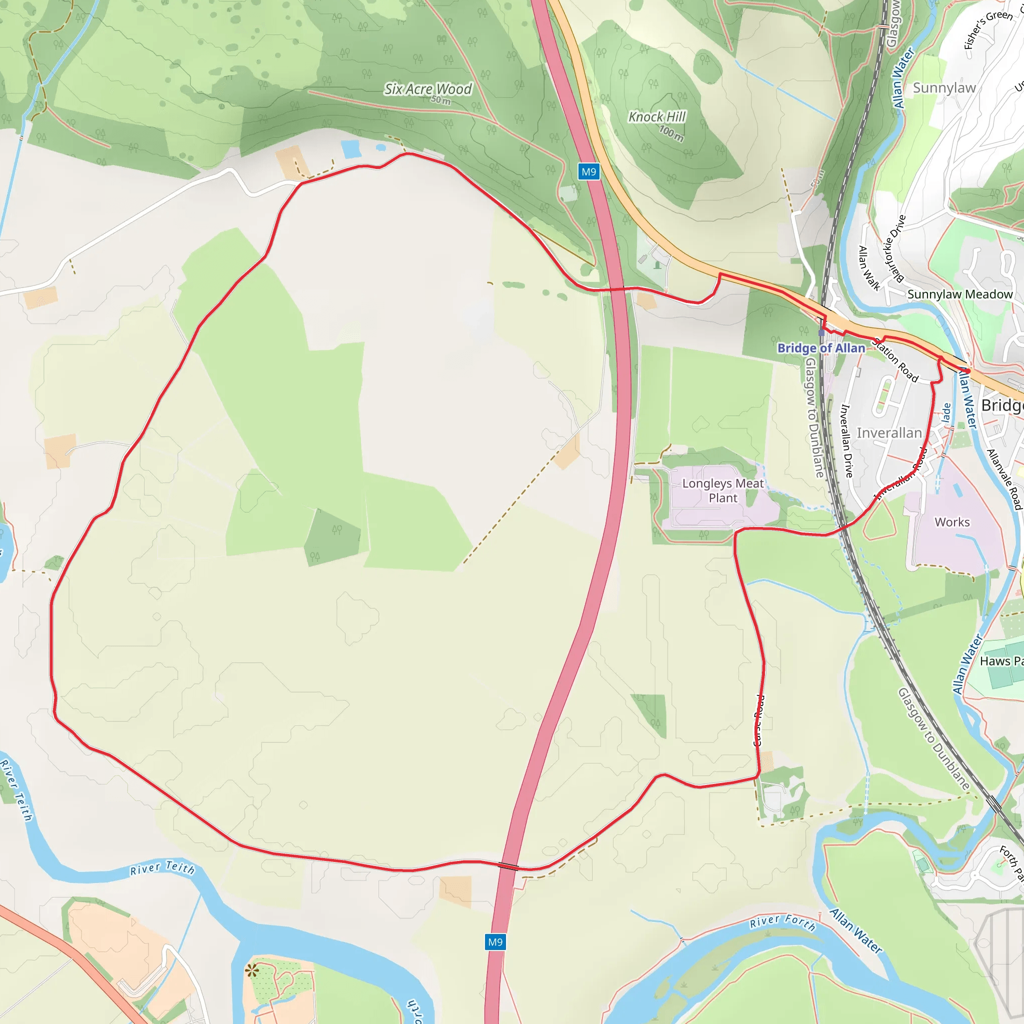 Carse of Lecropt and Bridge of Allan mobile static map