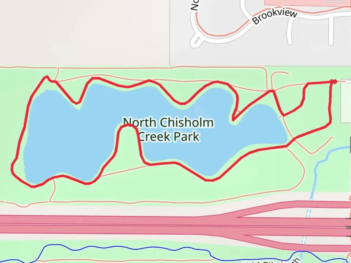 An image depicting the trail North Chisolm Creek Park Loop and its surrounding area.