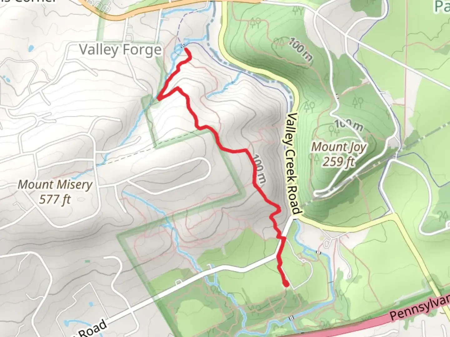An image depicting the trail Mt Misery Trail and its surrounding area.