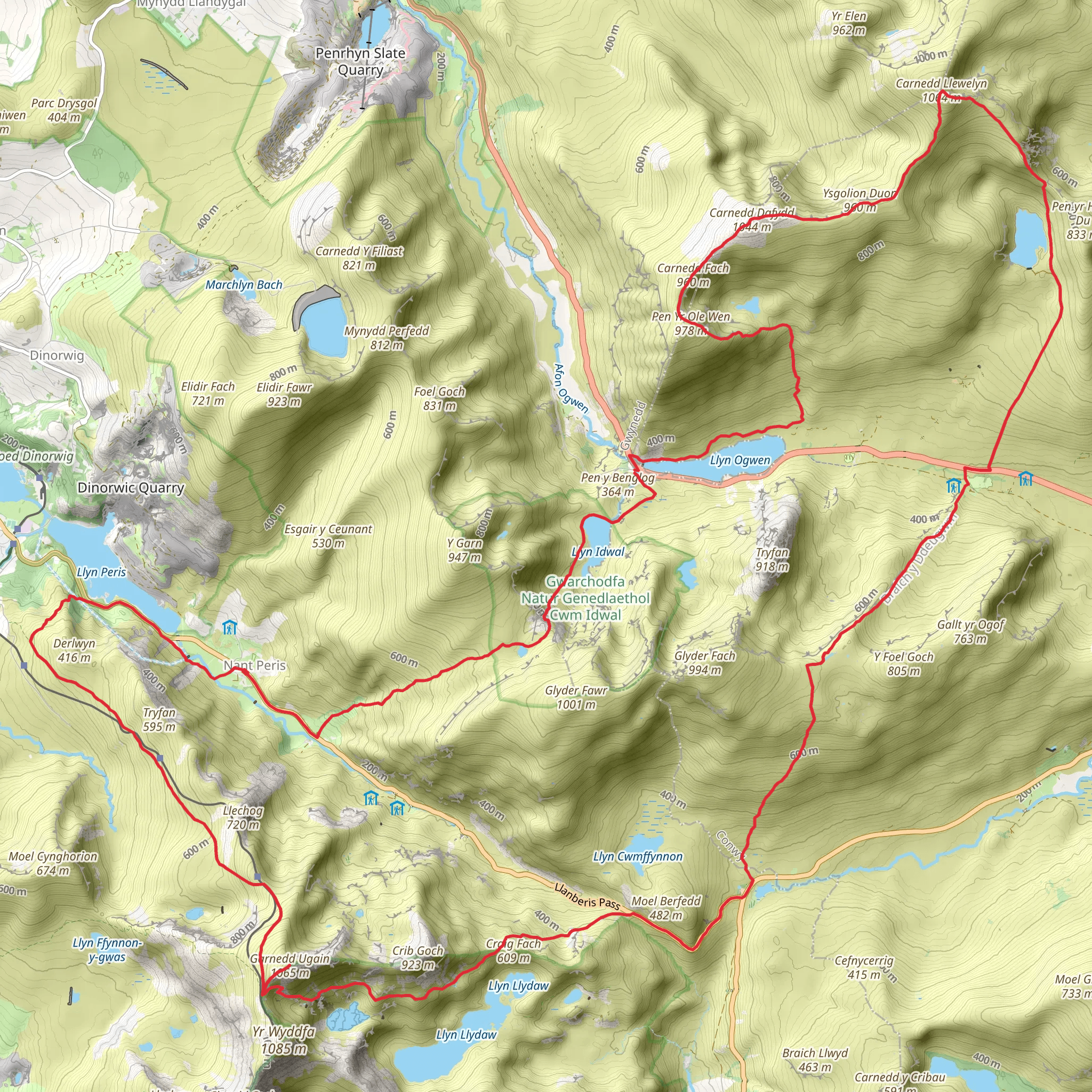 Welsh 1000m Peaks Marathon mobile static map