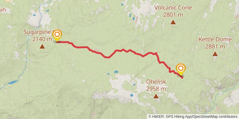 Tehipite Trail via Three Springs and Statham Trail stage 2 Map