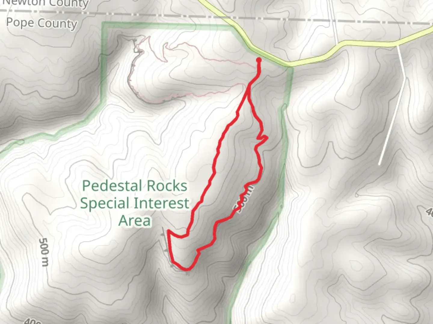 An image depicting the trail Pedestal Rocks Loop and its surrounding area.