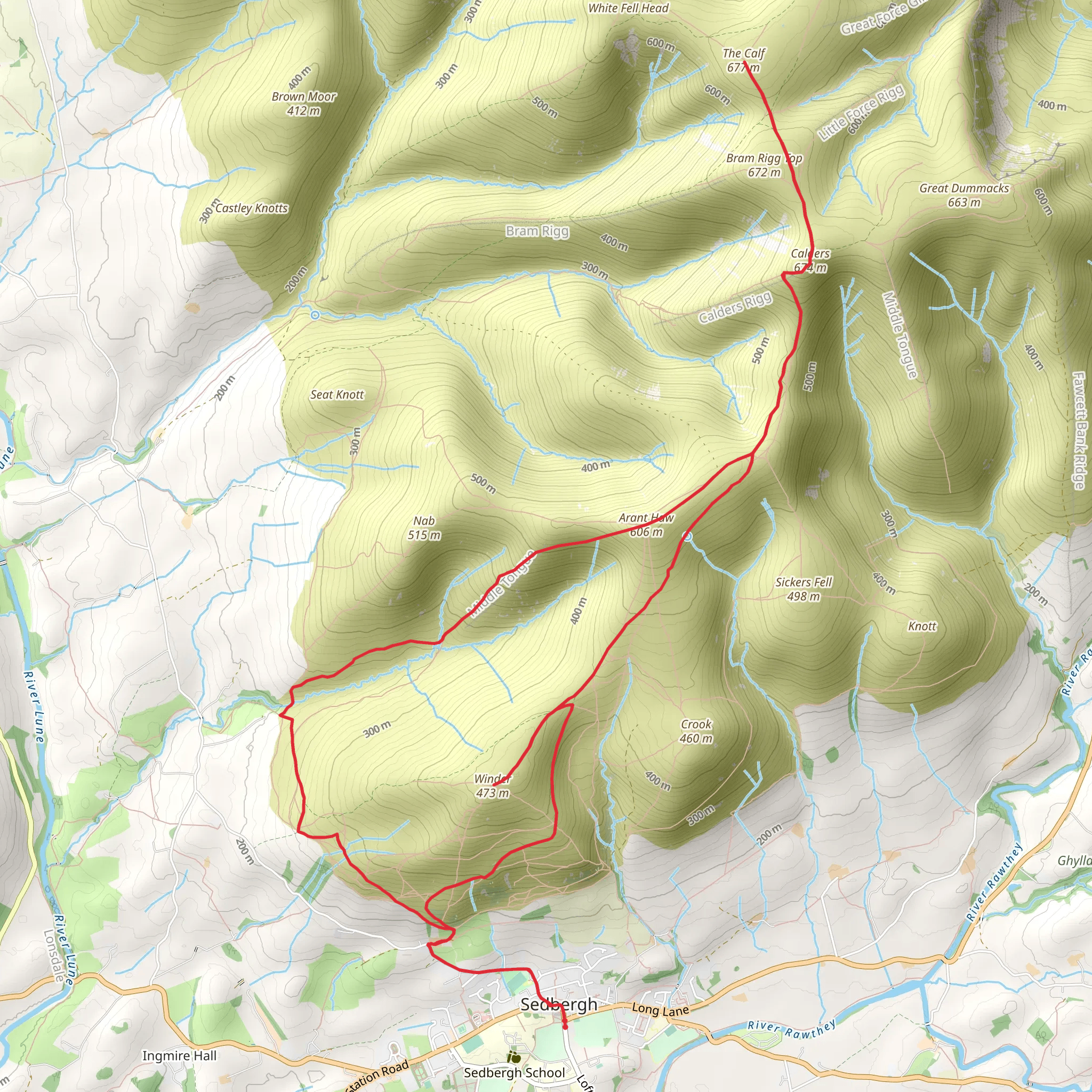 The Calf from Sedbergh mobile static map