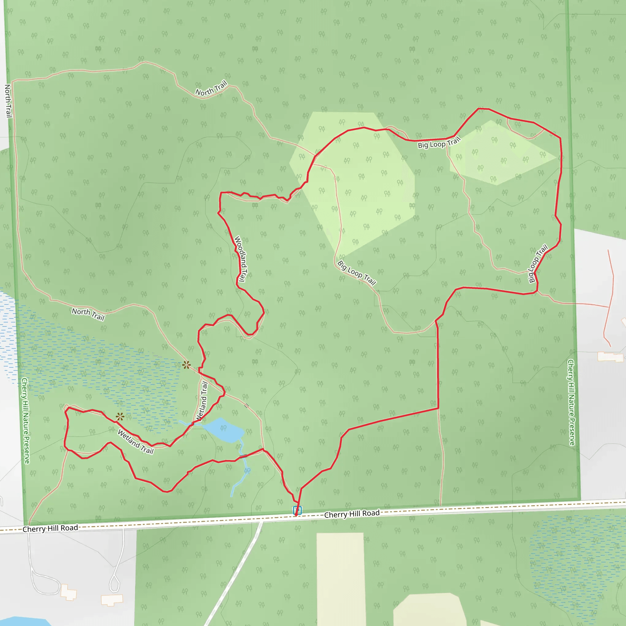 Cherry Hill Nature Preserve Loop mobile static map