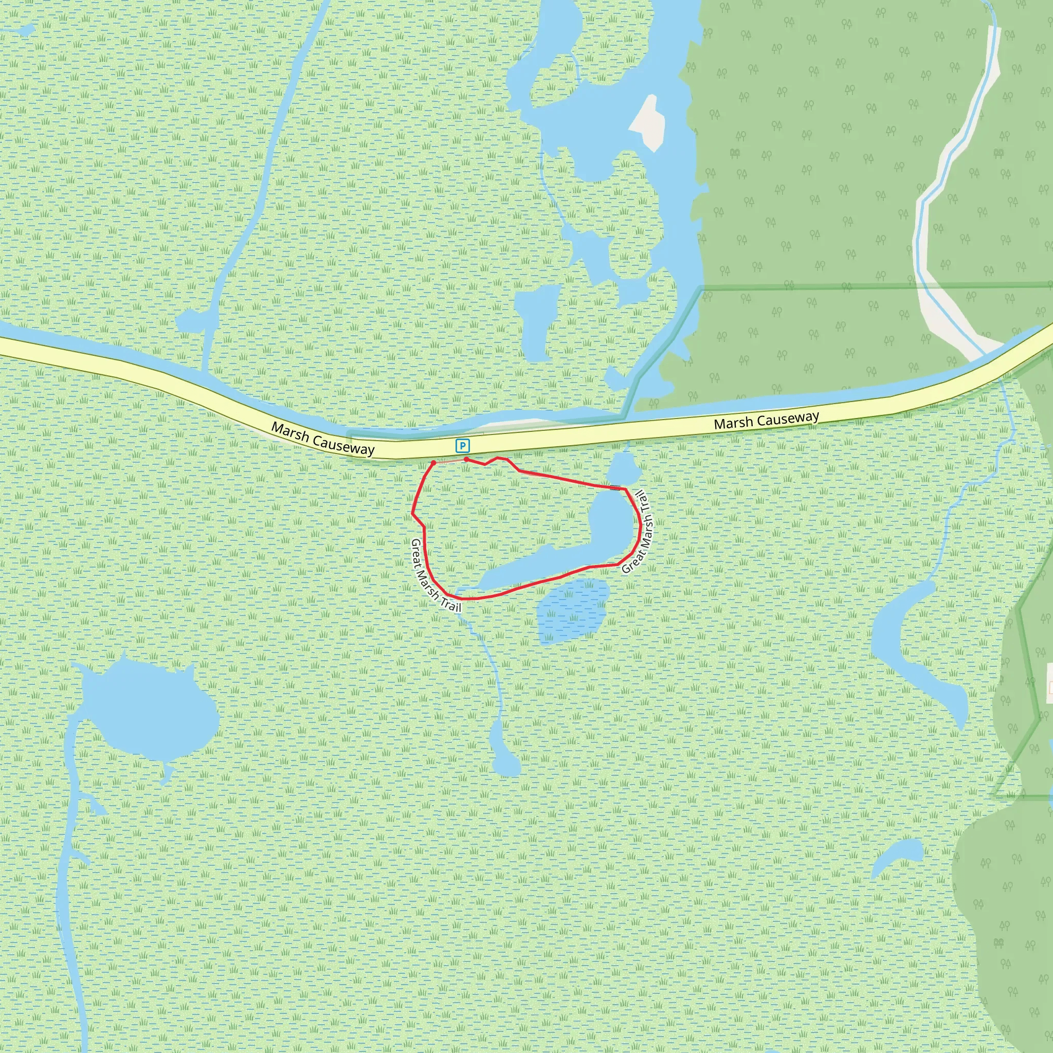 Great Marsh Loop Trail mobile static map
