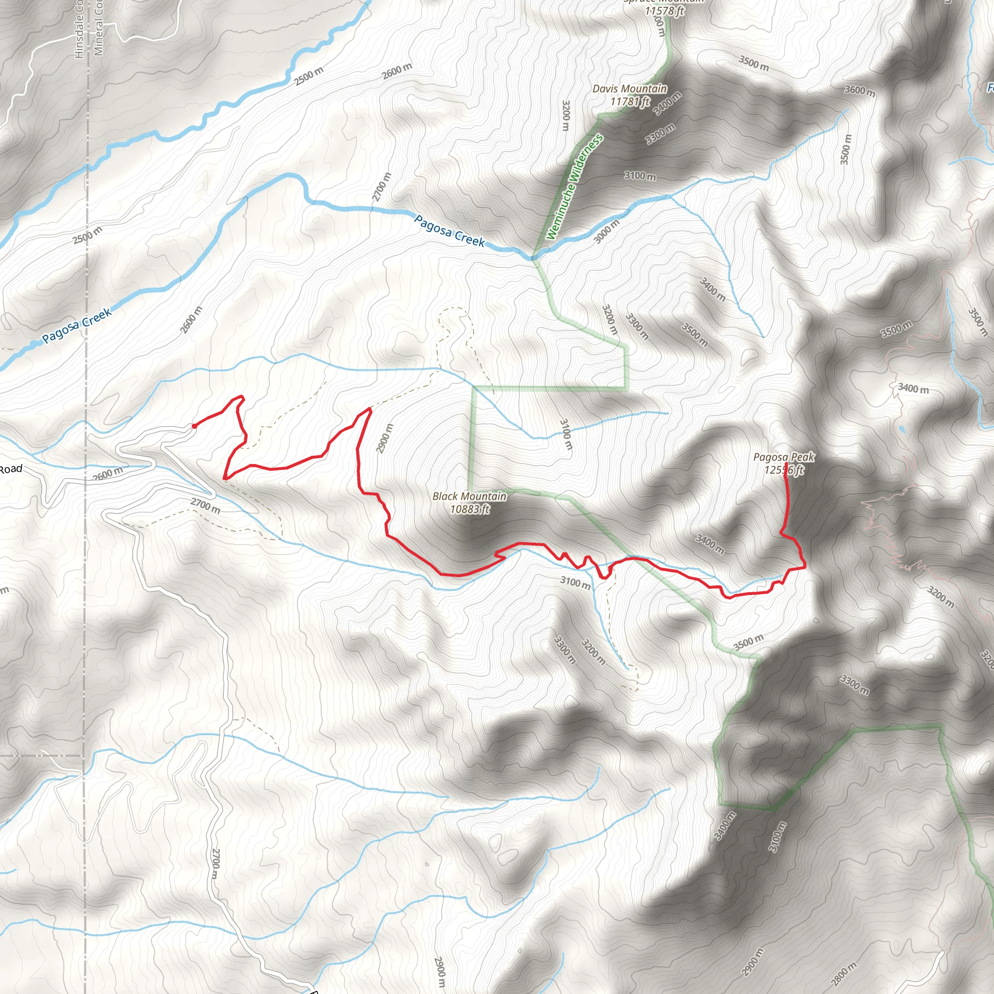 Pagosa Peak mobile static map
