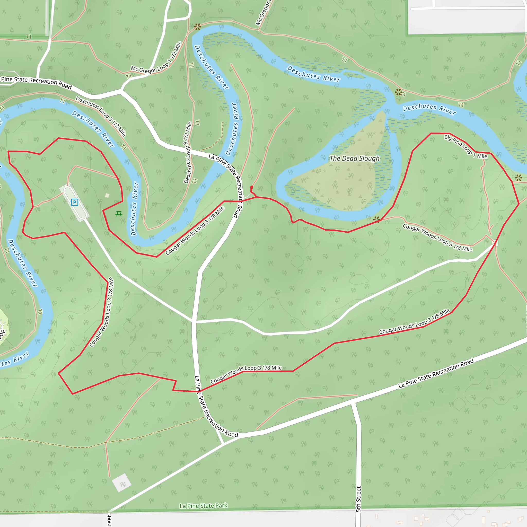 Deschutes River - Cougar Woods Loop mobile static map