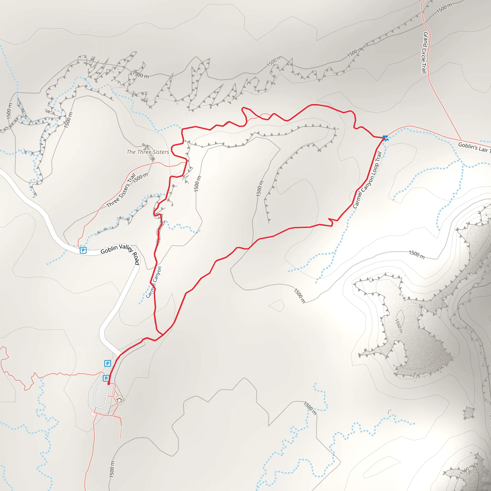 Carmel Canyon Loop Trail mobile static map