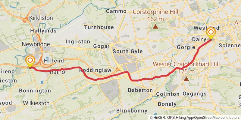 Forth and Clyde - Union Canal Towpath stage 5 Map