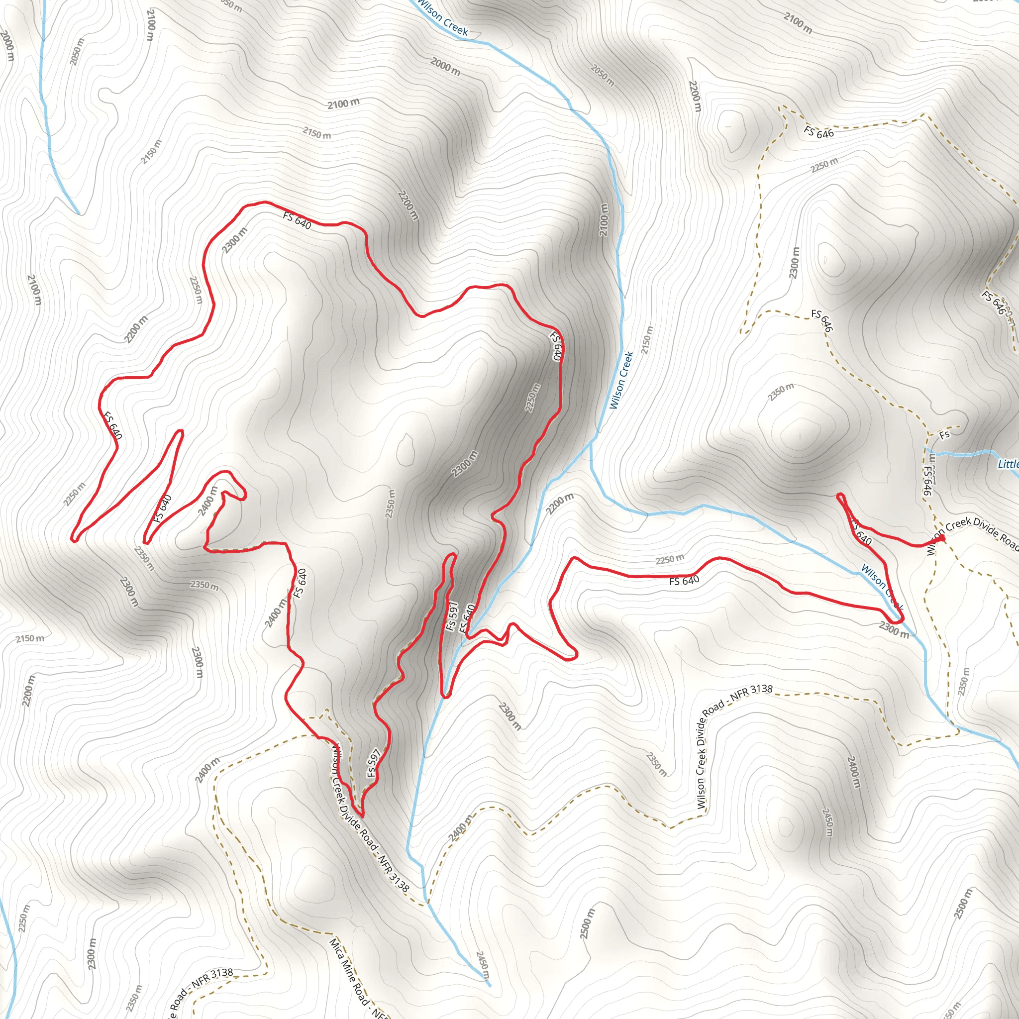 Wilson Creek Trail mobile static map