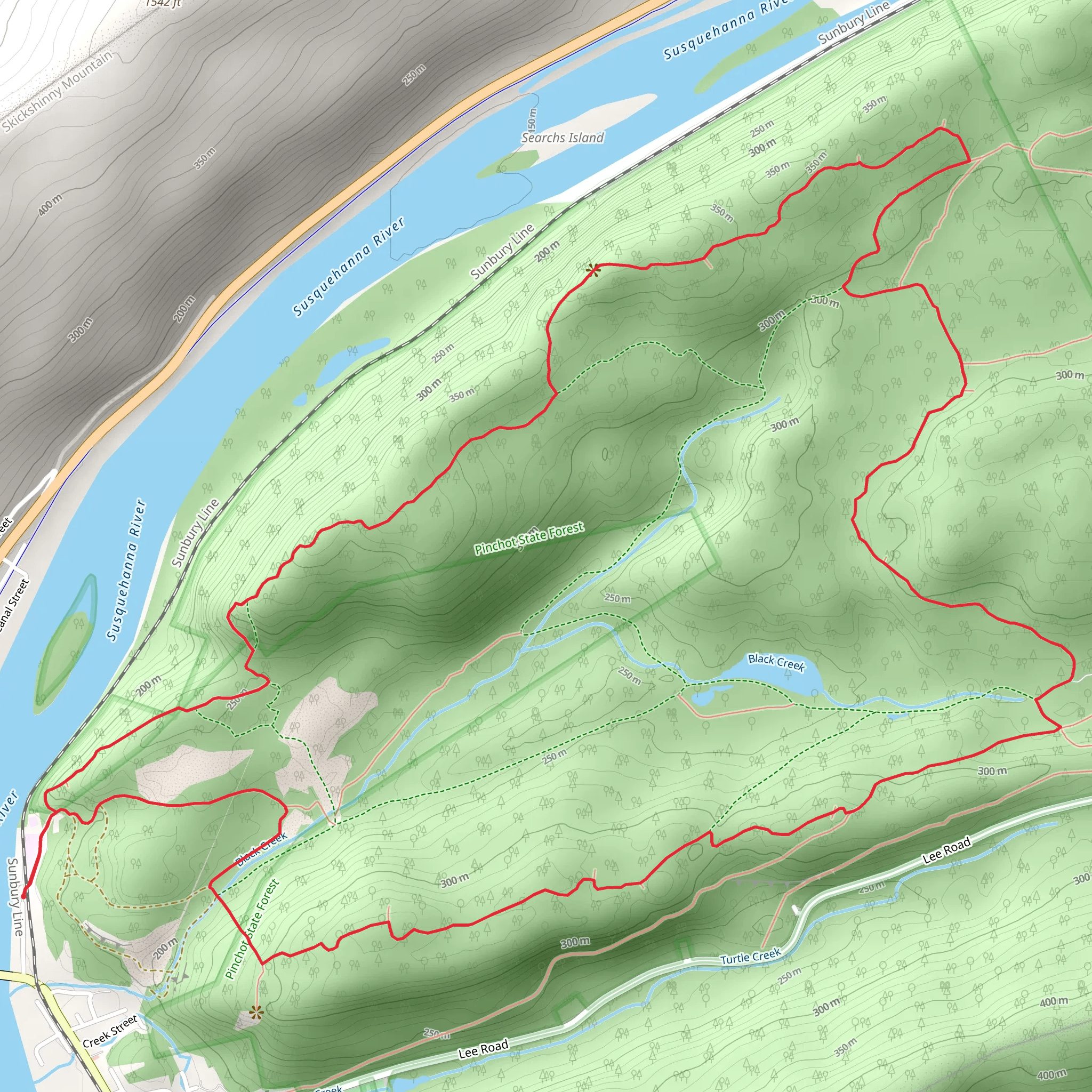 Black Creek and Mocanaqua Loop Trail mobile static map