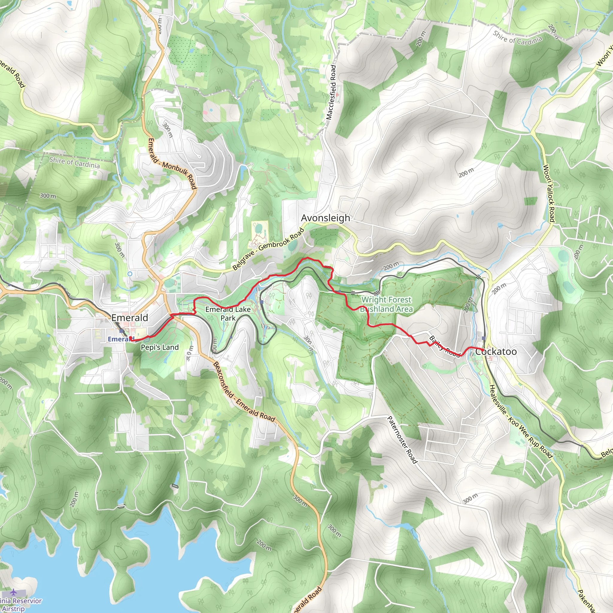 Emerald Cockatoo Trail mobile static map